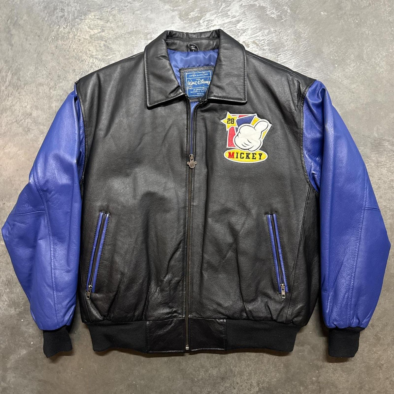 Disney × Vintage Vintage 90s Mickey Mouse Walt Disney Leather Jacket Size US L / EU 52-54 / 3 - 3 Thumbnail