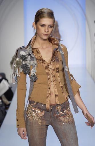 Other f/w 2003 Y Kei Rust Silk Lace Up Runway Blouse Size S / US 4 / IT 40 - 1 Thumbnail