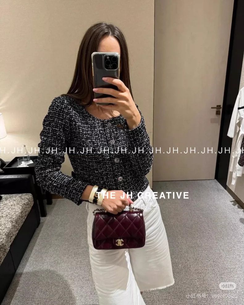 Chanel Chanel 24b black and white mixed color tweed long-sleeved Size XS / US 0-2 / IT 36-38 - 5 Thumbnail