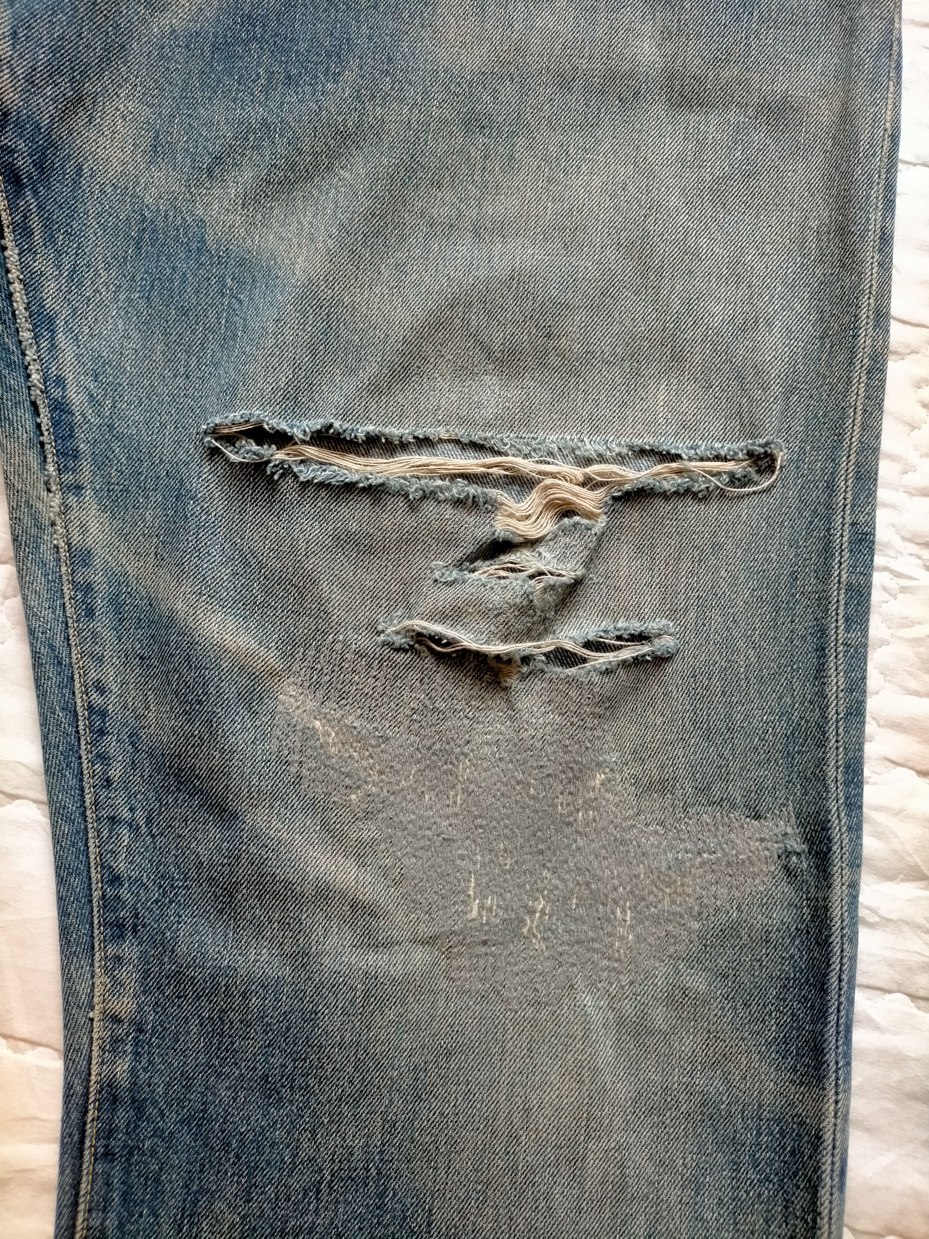 RRL Ralph Lauren RRL Ralph Lauren Selvedge Distressed Blue Jeans Size US 34 / EU 50 - 8 Thumbnail