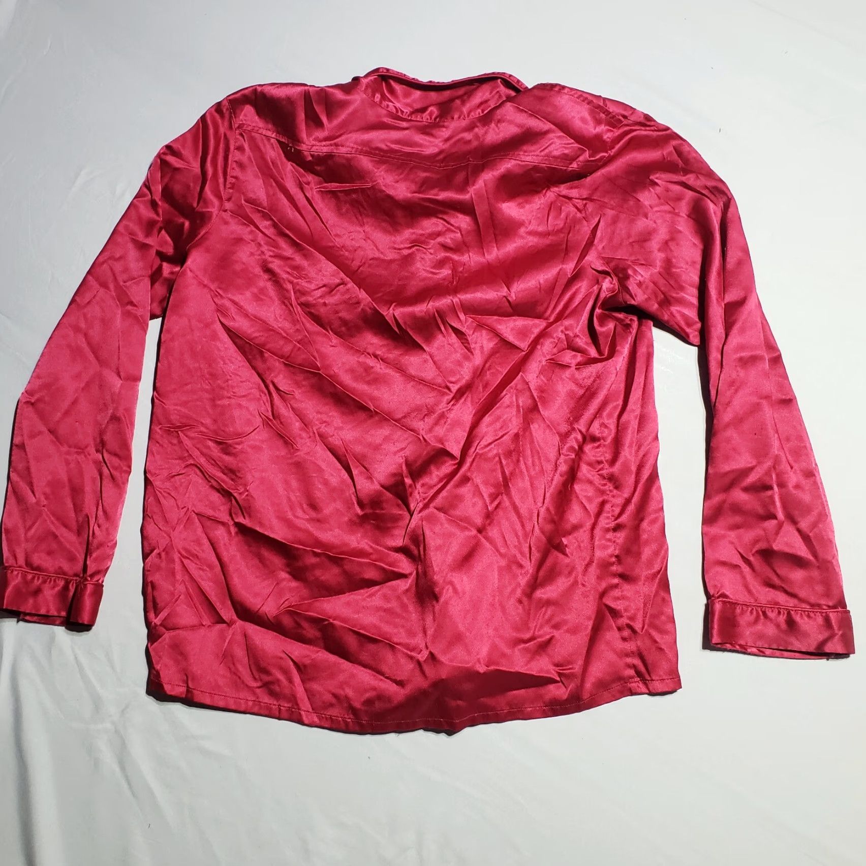 Victoria's Secret Victoria’s Secret Shirt Women Med Red Solid Satin Sleep Shirt PJ Top Buttoned Collared Nightshirt Size M / US 6-8 / IT 42-44 - 6 Thumbnail