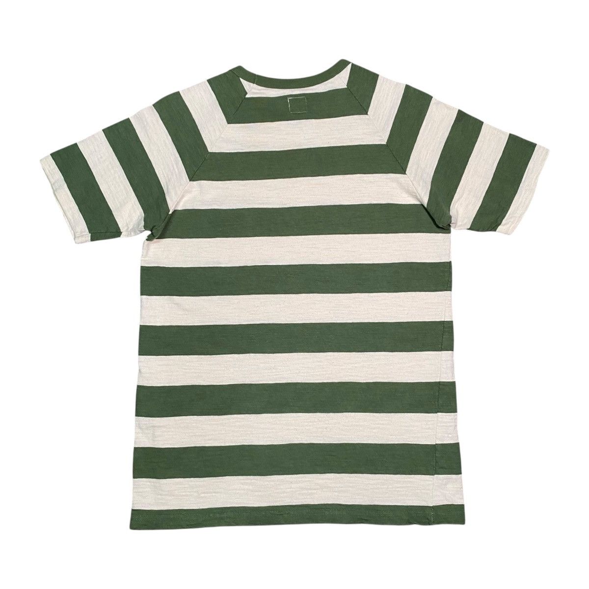 Full Count & Co. × Japanese Brand Vintage Full Count Green and White Stripes Pocket Tee Size US M / EU 48-50 / 2 - 2 Thumbnail