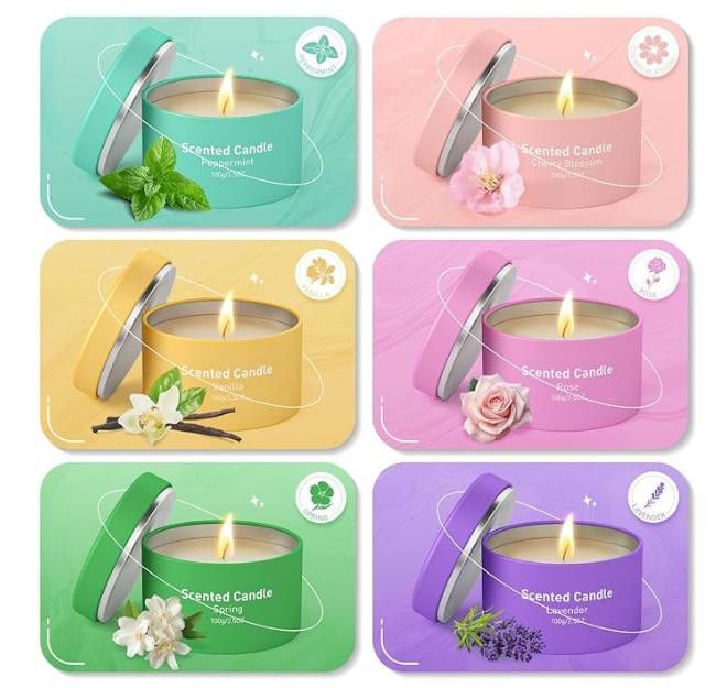 NBDN Nobrandedon Candle Set of 6 Packs, Over 96+ Hours of Burn Time Size ONE SIZE - 3 Thumbnail