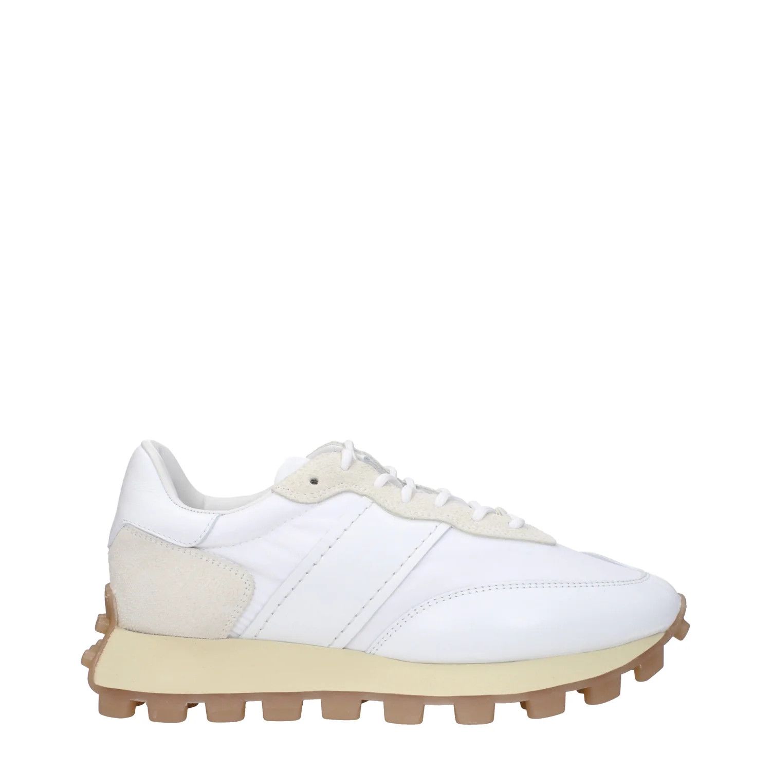 Tod's ob1o1e1224 Fabric Sneakers in White/Beige Size US 8.5 / IT 38.5 - 1 Thumbnail