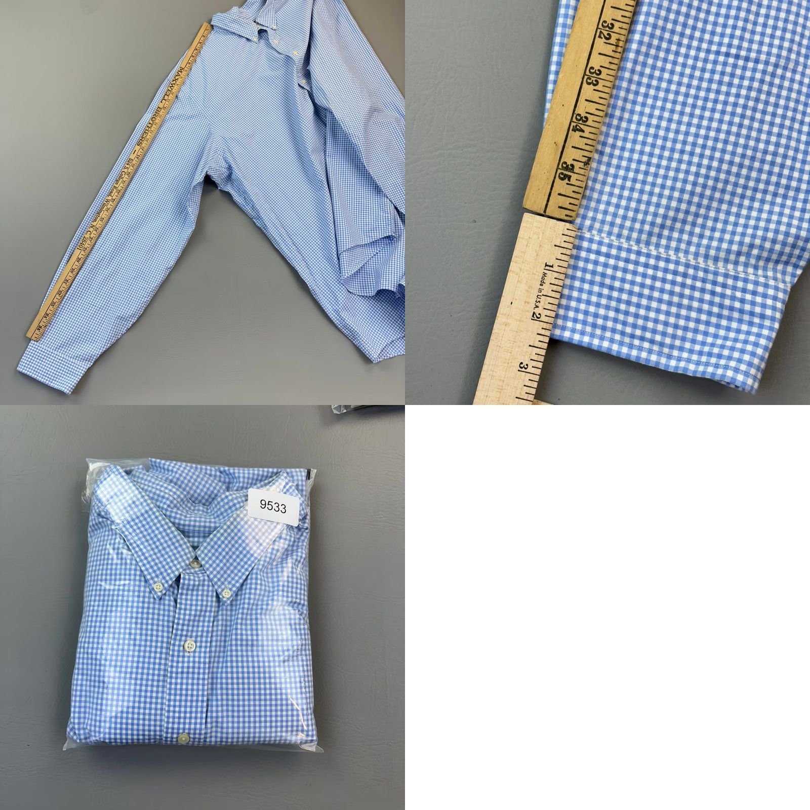 Ralph Lauren VINTAGE Ralph Lauren Shirt Mens 4XLT Blue Gingham Check Long Sleeve Button-Down Casual Size US XXL / EU 58 / 5 - 10 Thumbnail