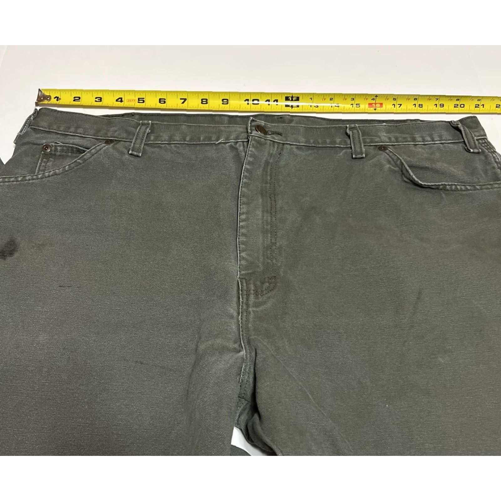 Dickies Dickies Carpenter Pants Green Canvas Workwear Mens Tag 42x30 Measure 42x27 Stain Size US 42 / EU 58 - 3 Thumbnail