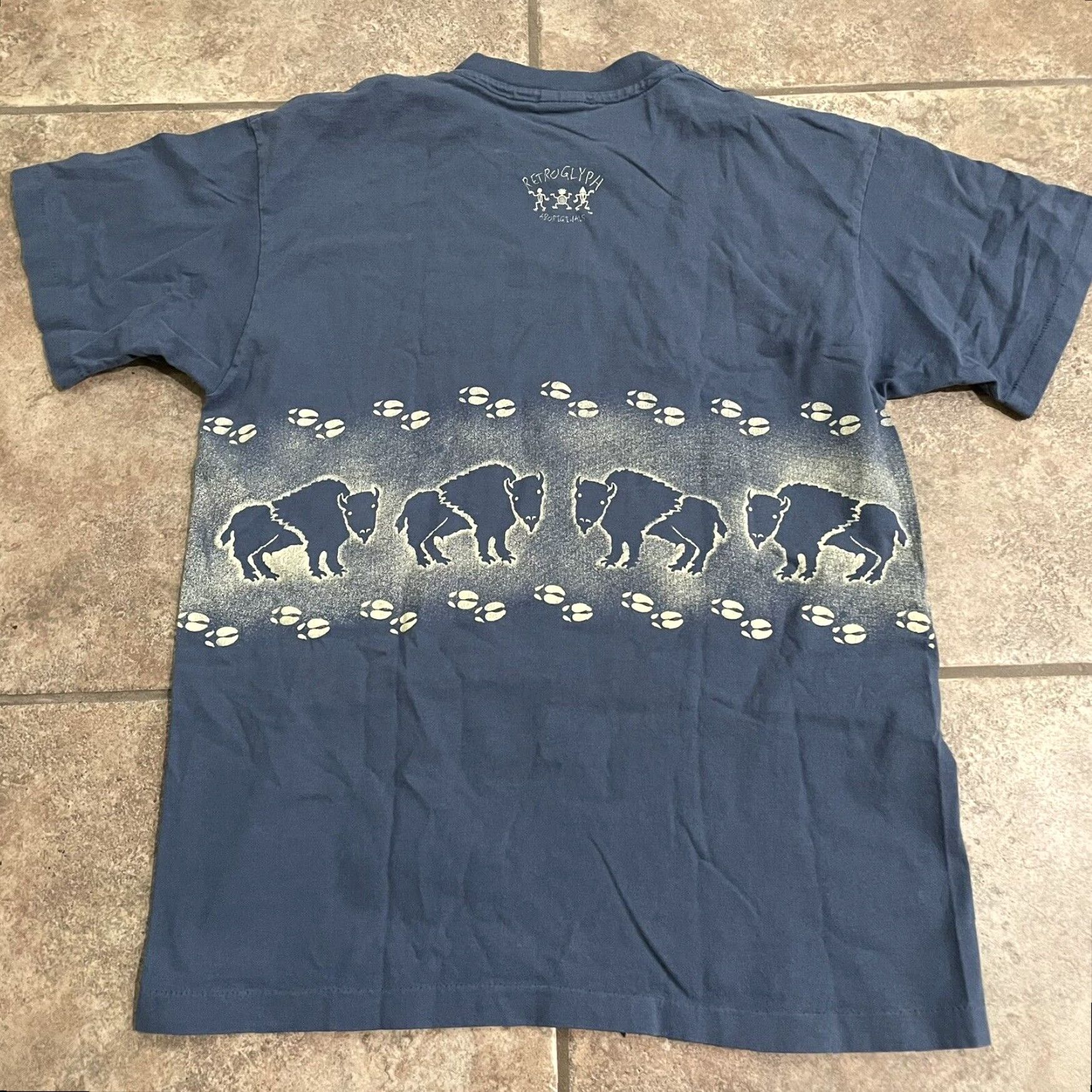 Anvil VINTAGE Anvil Cotton Graphic T-Shirt Mens Large Blue USA Retro Style Size US L / EU 52-54 / 3 - 5 Thumbnail