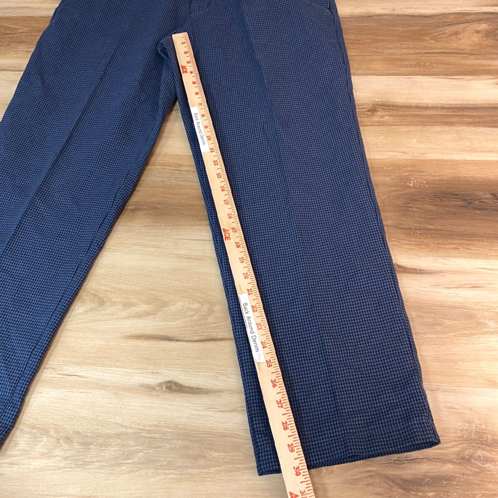 Lands' End Lands End Mens Pants 35 Blue Houndstooth Cotton Flat Front Traditional Fit Size US 35 - 5 Thumbnail