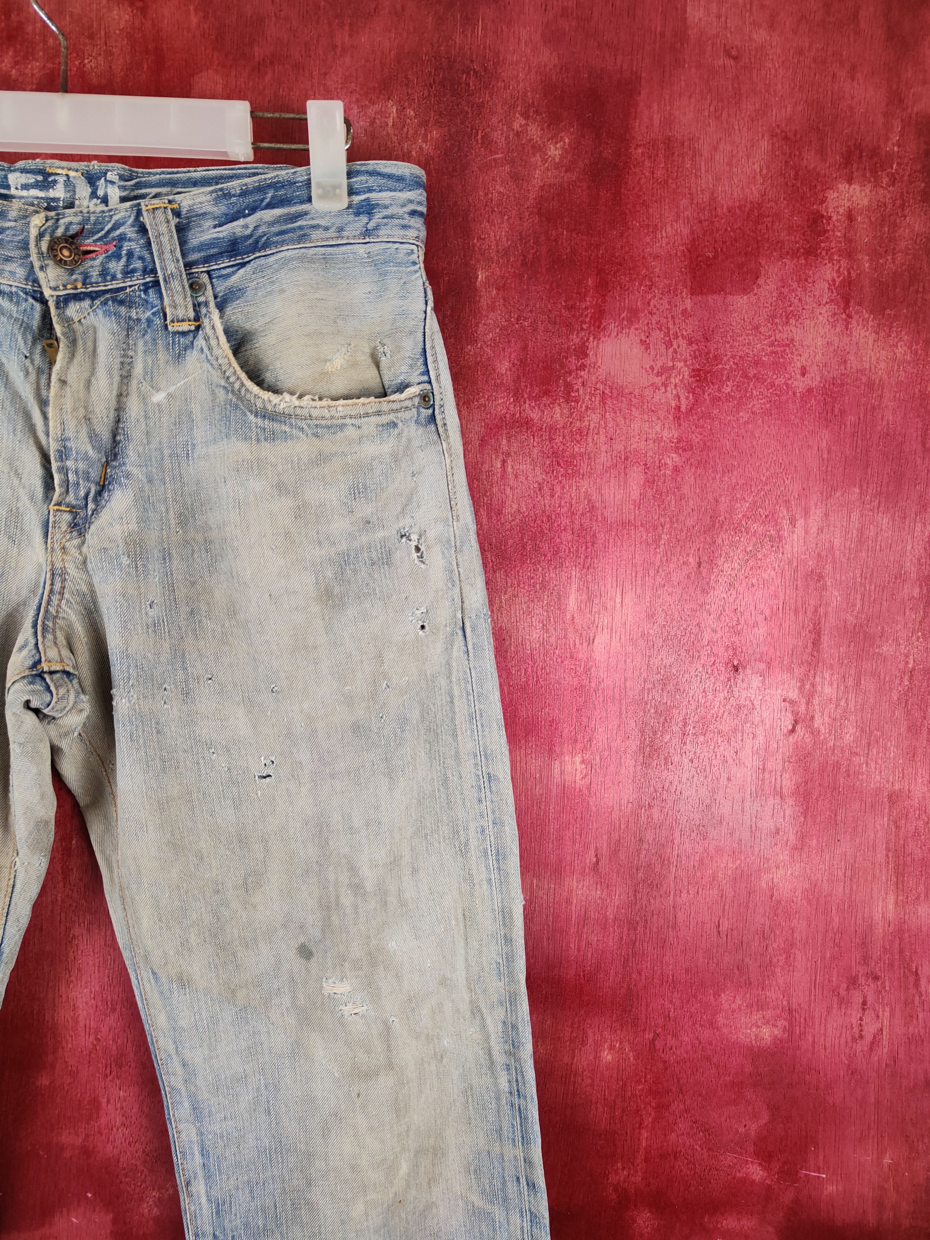 Edwin Edwin Blue Faded vintage Distressed Ripped Jeans #S2128 Size US 30 / EU 46 - 7 Thumbnail