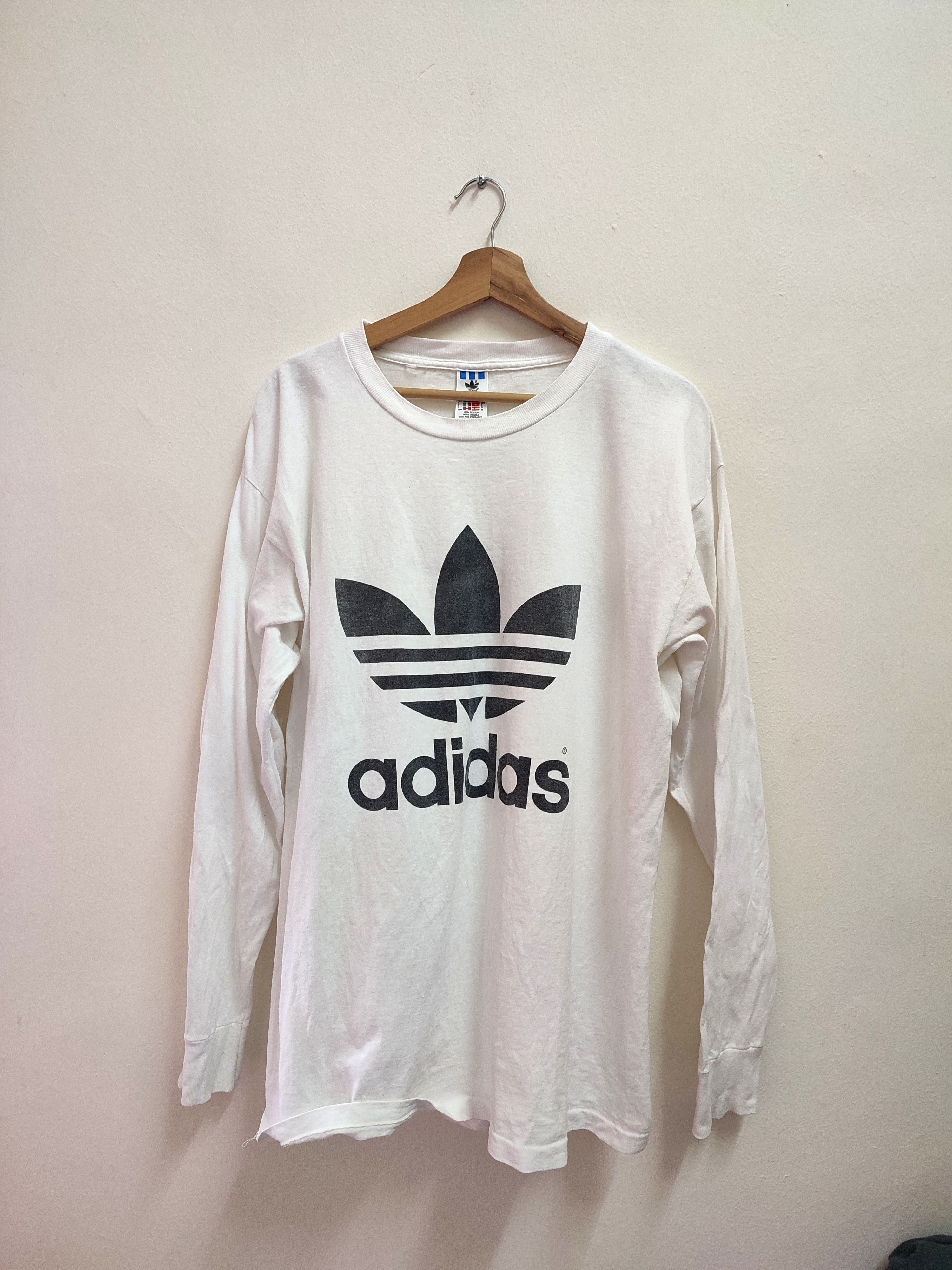 Adidas 💥 90s Adidas Long Sleeve Big Logo Mirror Size US L / EU 52-54 / 3 - 3 Thumbnail