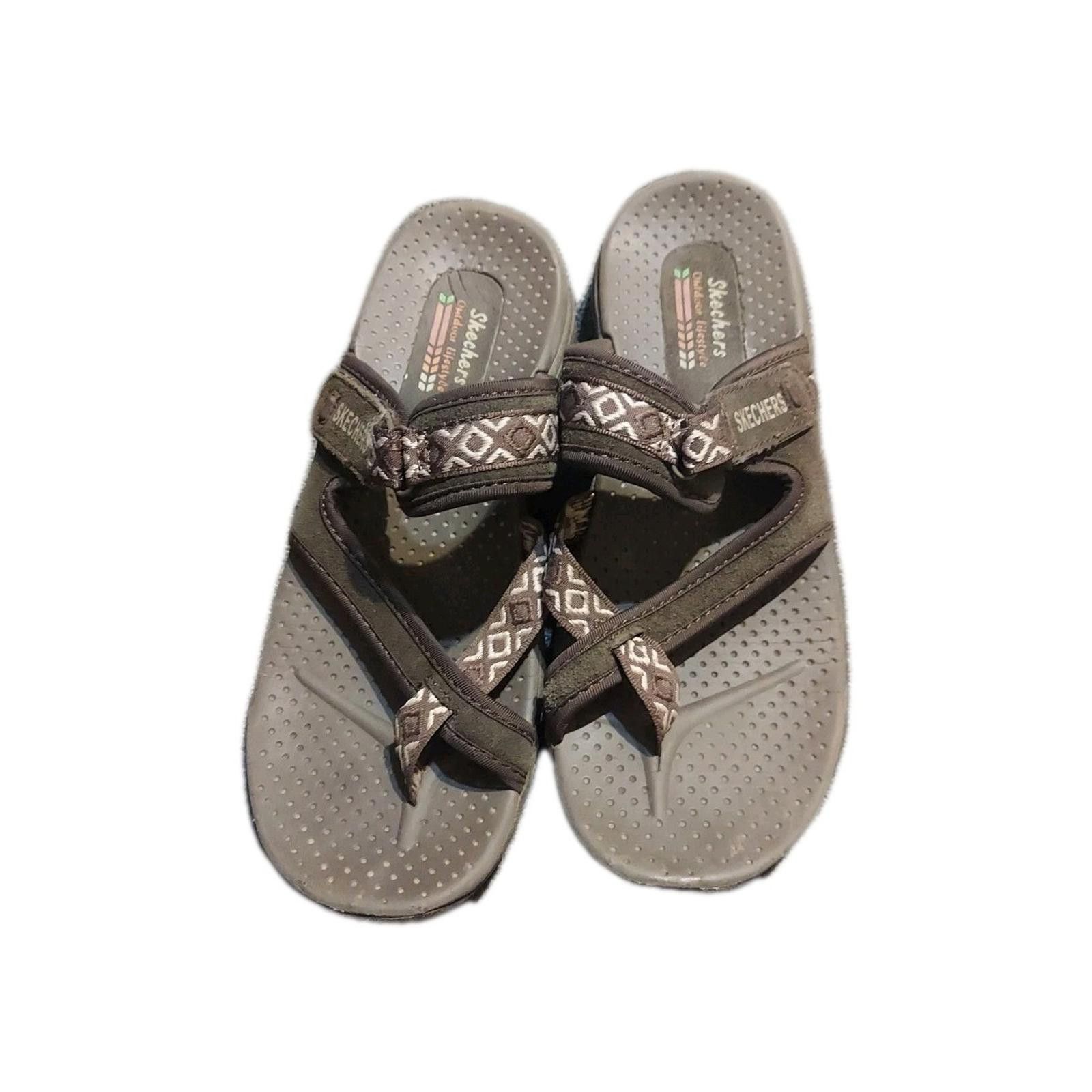 SKECHERS Womens Skechers Outdoor Lifestyle Brown Thong Sandals Size US 8 / IT 38 - 1 Thumbnail