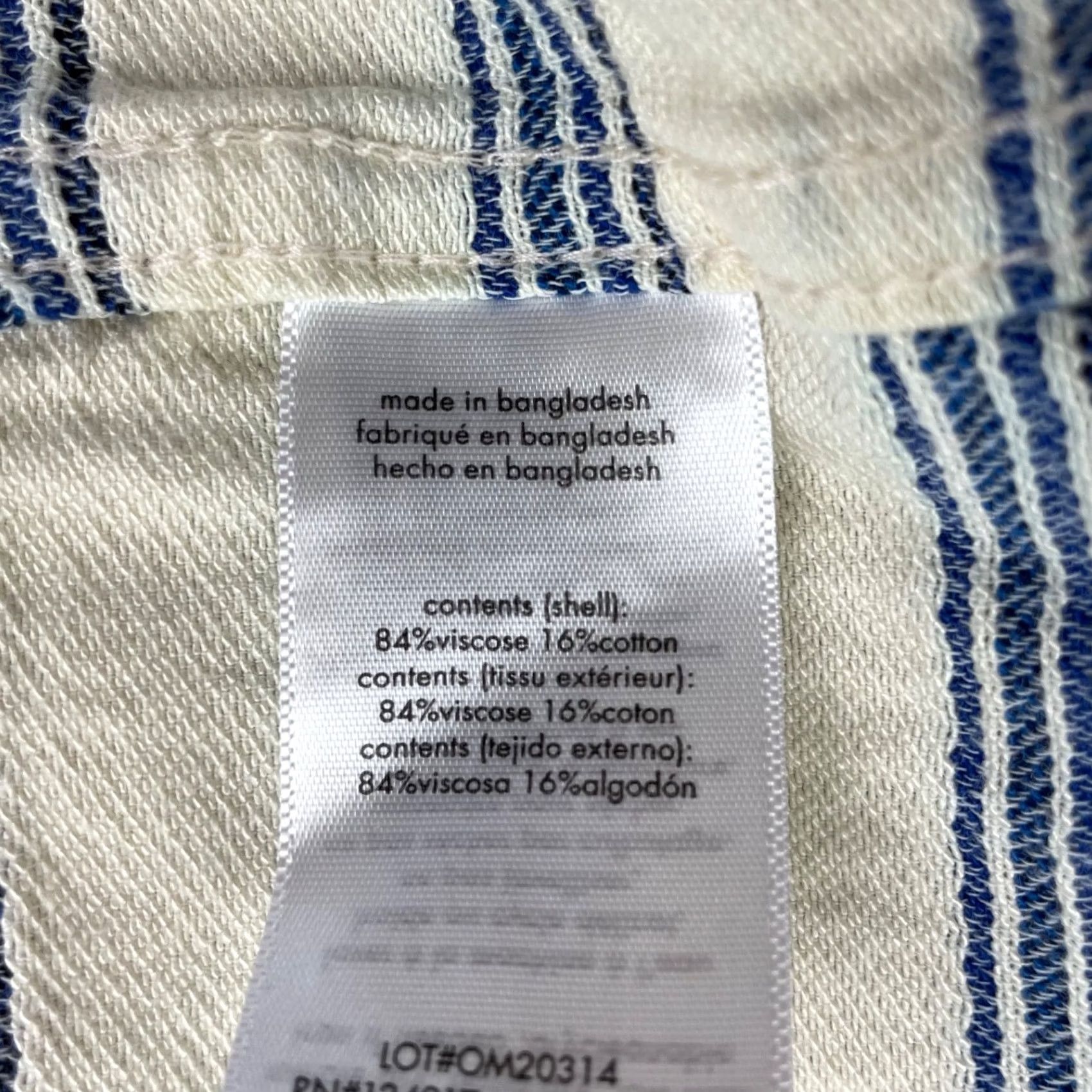Onia Onia Men’s Button Camp Shirt Ivory/Blue Stripe S/S Cotton/Viscose Medium Regular Size US M / EU 48-50 / 2 - 4 Thumbnail
