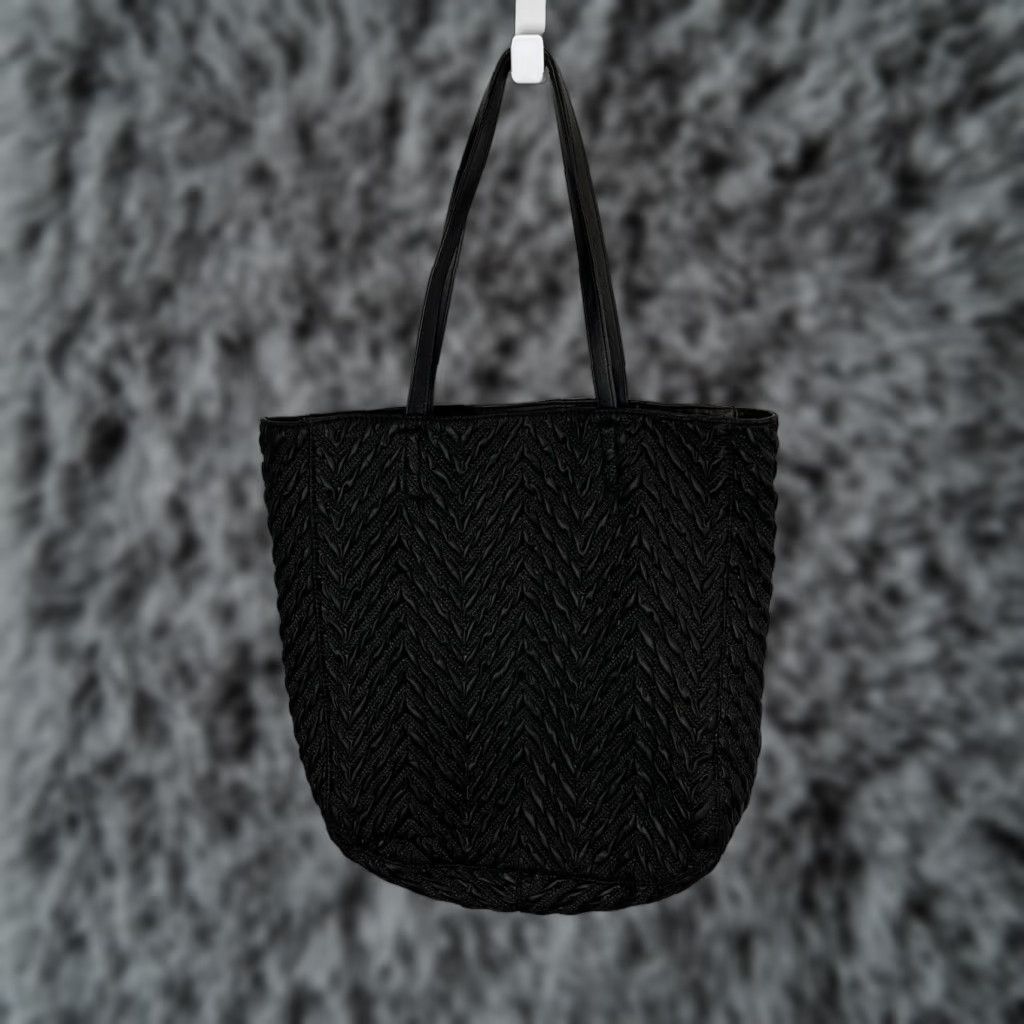 Banana Republic Banana Republic Tote Women Black Textured Purse Bag 14.5x17 VGUC Womens Size ONE SIZE - 1 Thumbnail