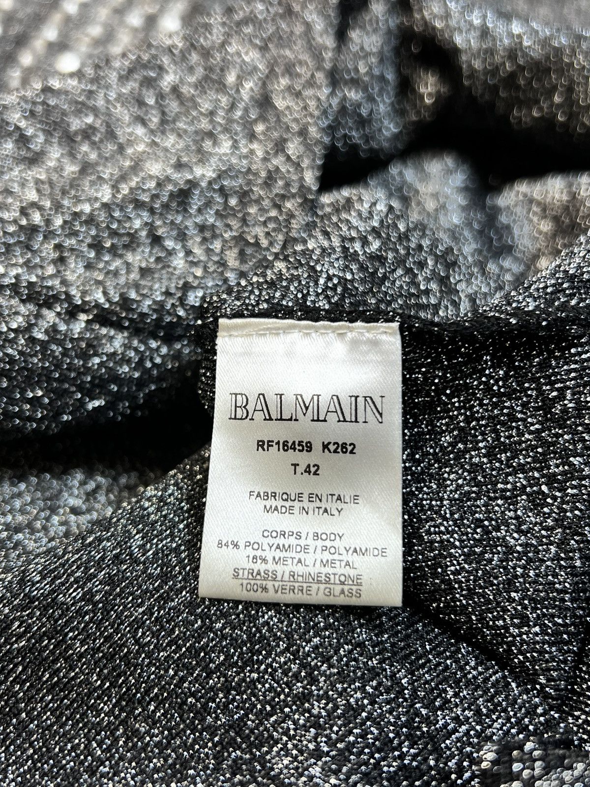 Balmain Balmain Metallics Lurex Knit Crystal Embellished Mini Dress Size M / US 6-8 / IT 42-44 - 15 Thumbnail