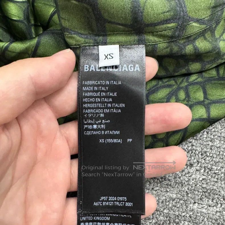 Balenciaga Balenciaga Crocodile Pattern Silk Shirt Size US XS / EU 42 / 0 - 3 Thumbnail