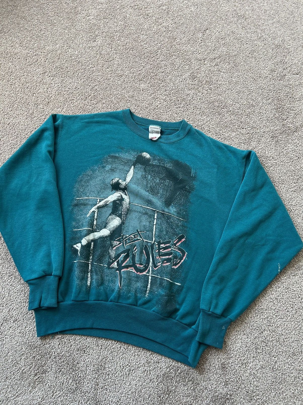 Nike × Vintage Vintage 90s Nike Street Rules Basket Ball Graphic Sweater Size US S / EU 44-46 / 1 - 1 Thumbnail