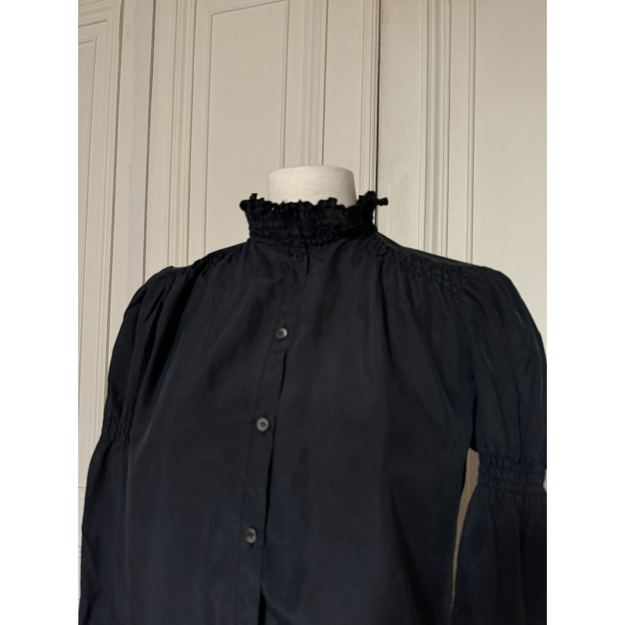 Miu Miu Black Silk Blouse Size M / US 6-8 / IT 42-44 - 2 Thumbnail