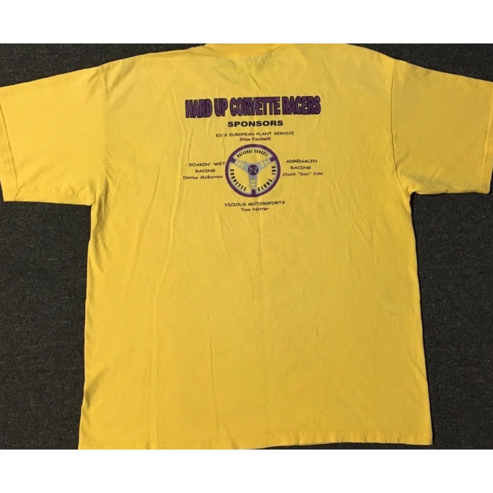 NASCAR Vtg Hard Up Corvette Racing Faded Distressed Shirt XL Car NASCAR Biker Grunge 90s Size US XL / EU 56 / 4 - 2 Thumbnail