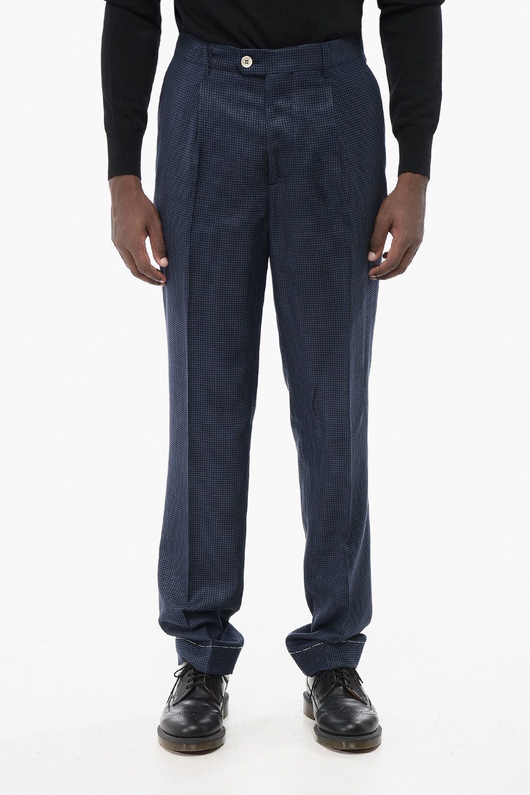 Brunello Cucinelli og1mm0825 4-Pocketed Wool Blend Pant in Blue Size US 40 / EU 56 - 1 Thumbnail