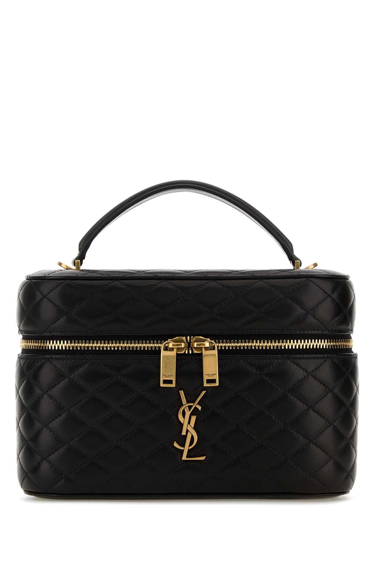 Saint Laurent Paris Black Leather Large Vanity Gaby Handbag Size ONE SIZE - 1 Thumbnail