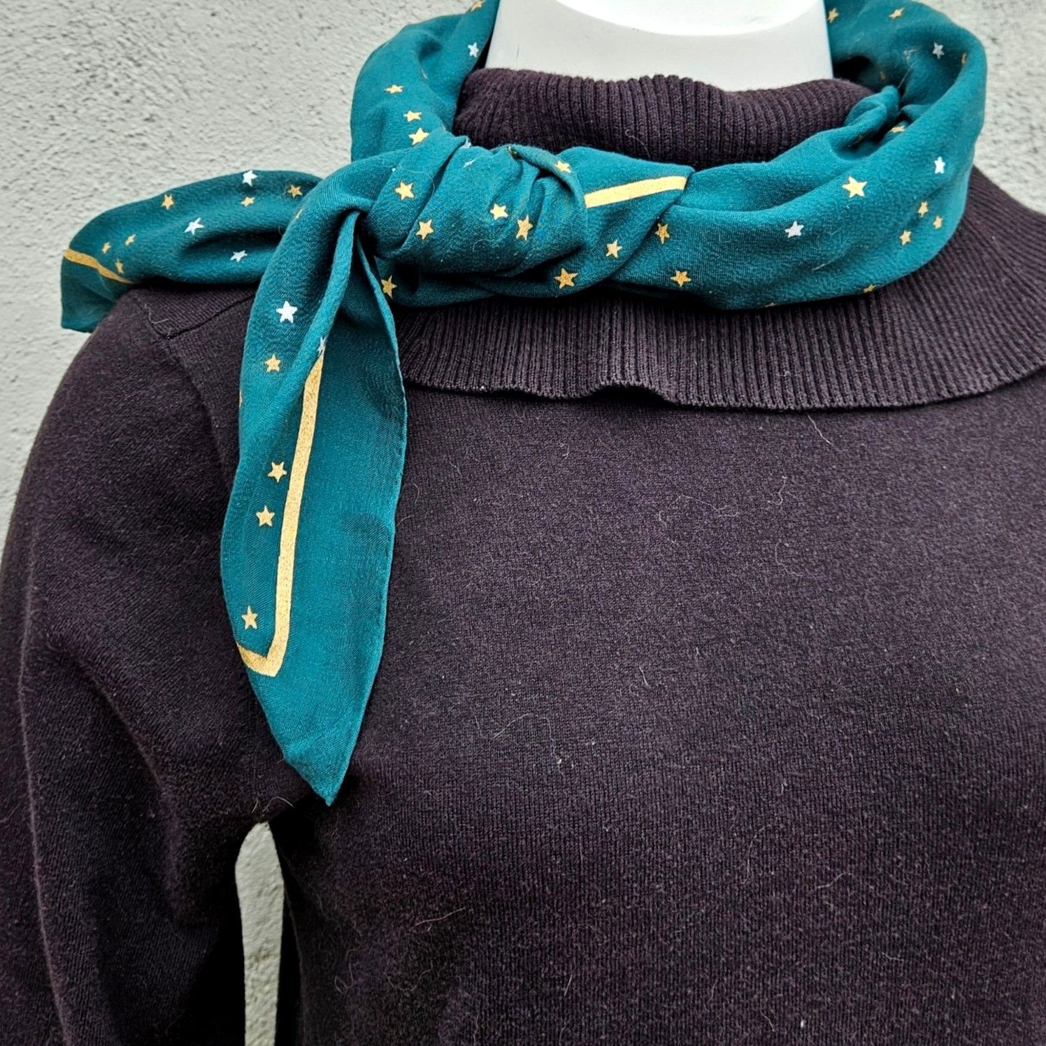 Perry Ellis Vintage 80s Perry Ellis Set (2) Square Scarves Dot Print & M Size ONE SIZE - 7 Thumbnail