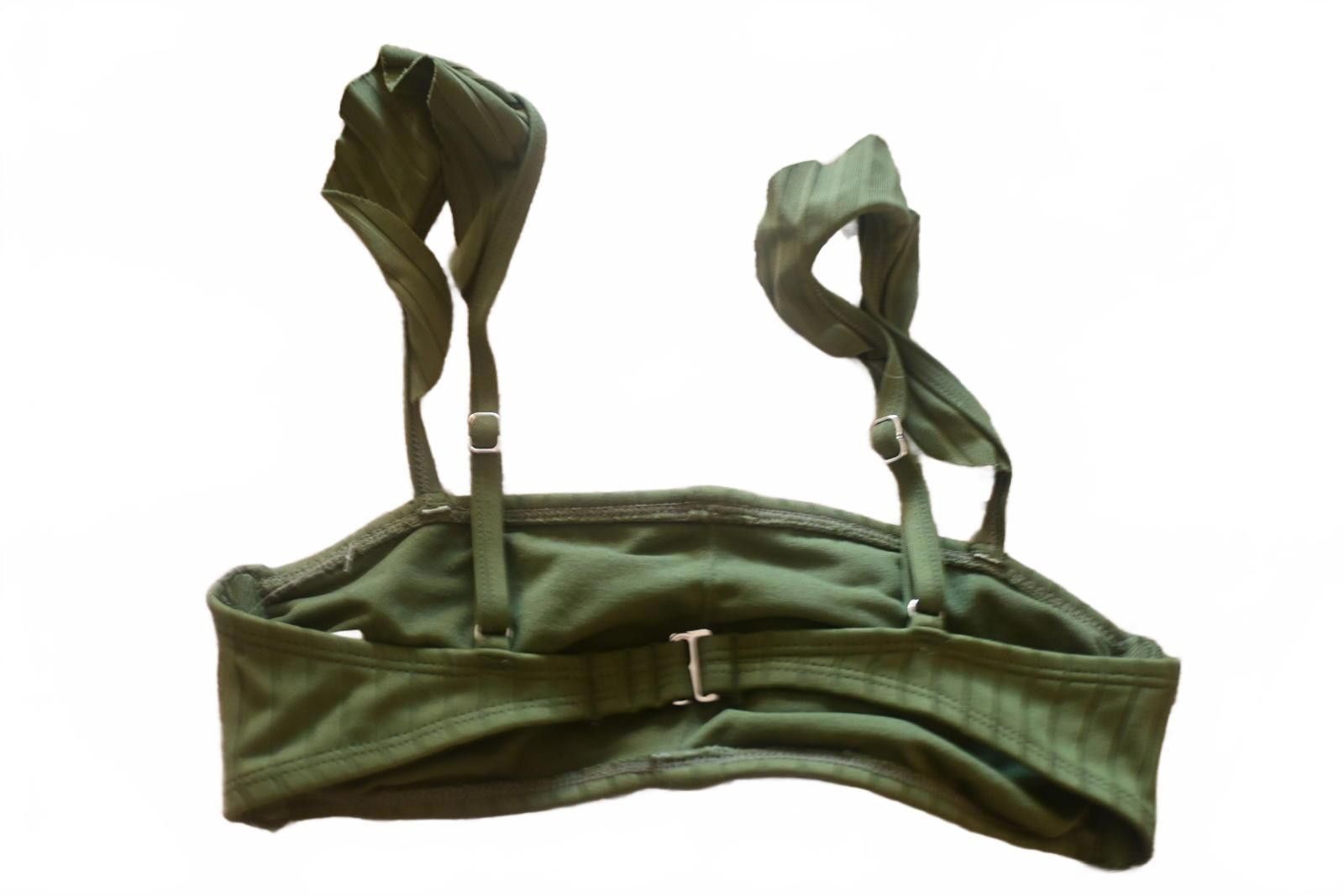Other Olive Green Ruffled Strap Bikini Swim Top Women's Small Size ONE SIZE - 5 Thumbnail