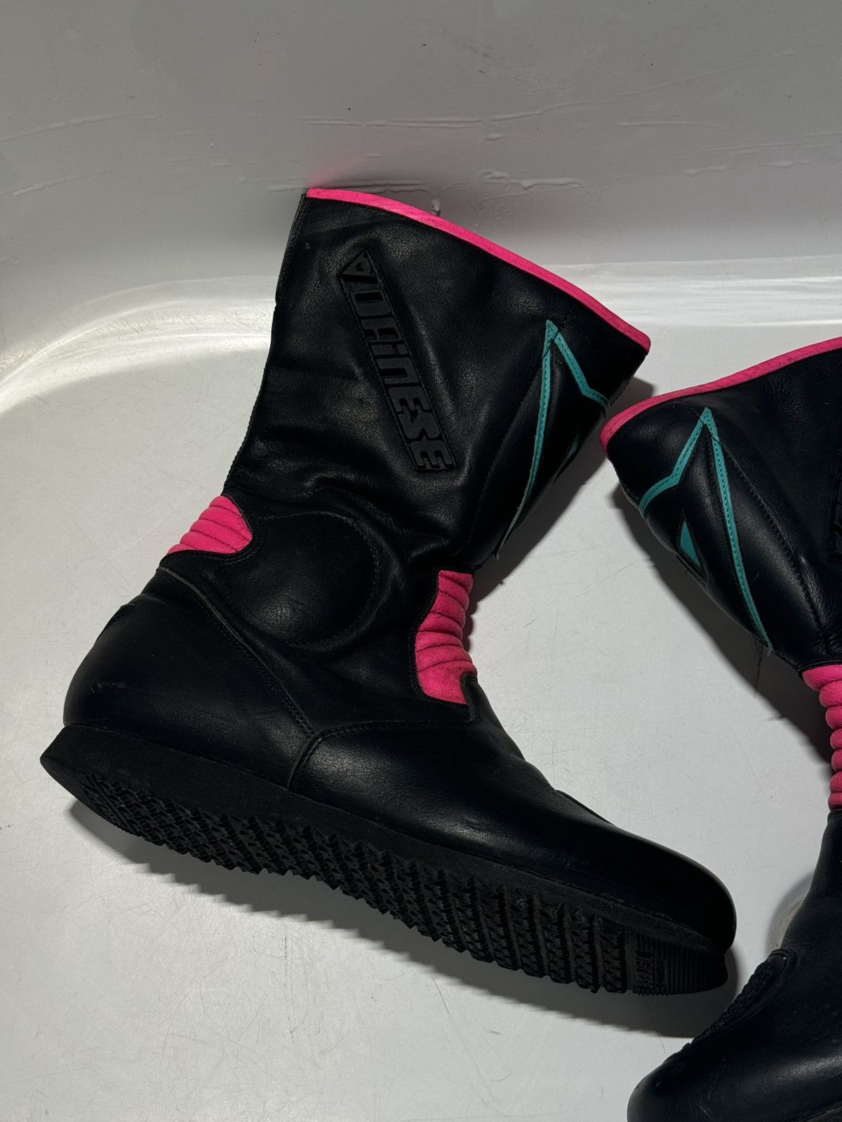 Dainese 90’s Dainese Vintage Black / Pink Motorcycle Boots leather Size US 10.5 / EU 43-44 - 6 Thumbnail