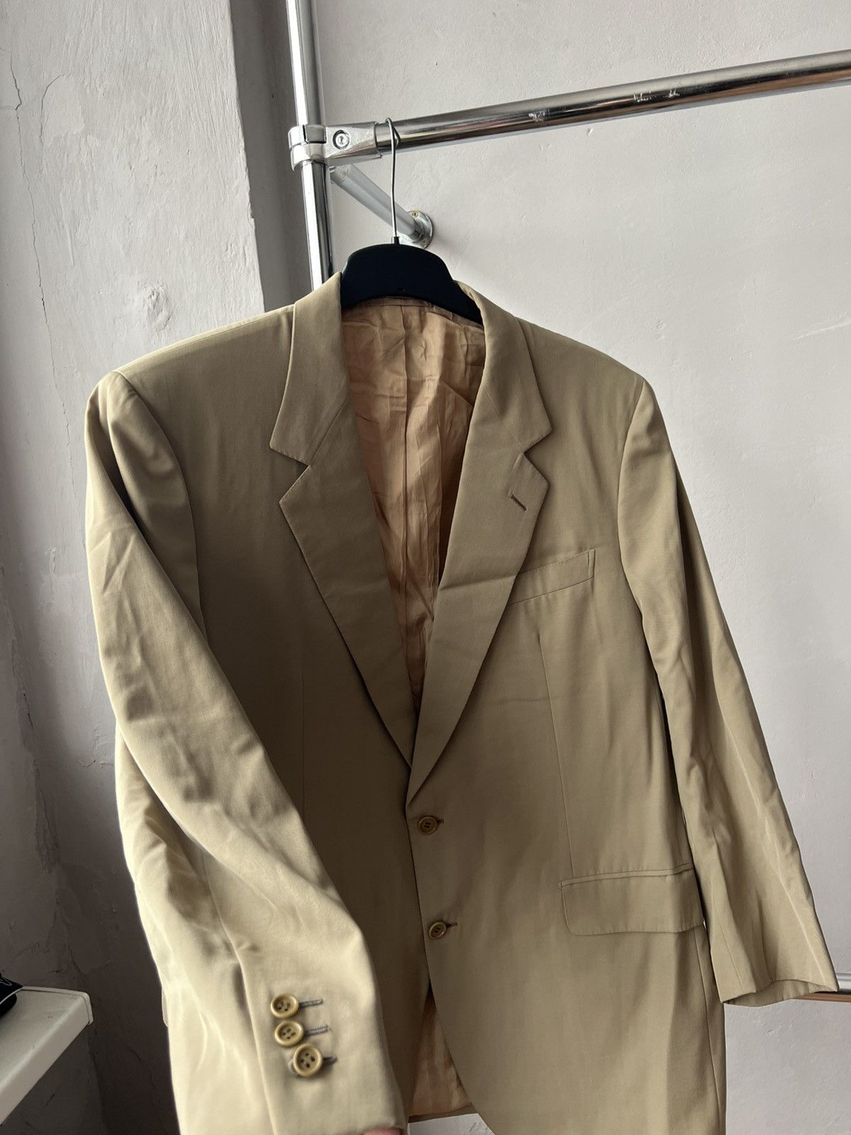 Brioni VINTAGE BRIONI MILANO BRUTAL MENS SOLID BUTTON BLAZER SZ 54 Size 54L - 7 Thumbnail