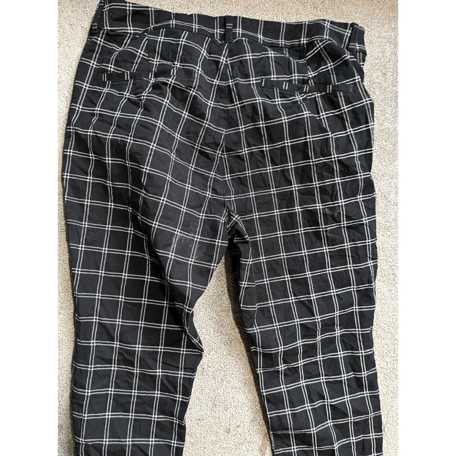 Old Navy Old Navy Skinny Pants Women's Size 12 Black Plaid High Rise Pockets Slim Crop Ankle Size 34" / US 12 / IT 48 - 4 Thumbnail
