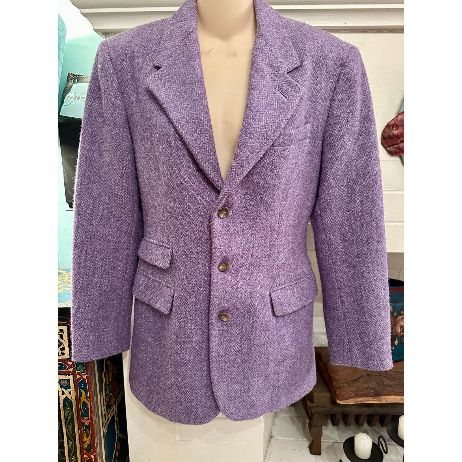 Ralph Lauren VINTAGE UNWORN RALPH LAUREN HARRIS TWEED BLAZER JACKET Size S / US 4 / IT 40 - 1 Thumbnail