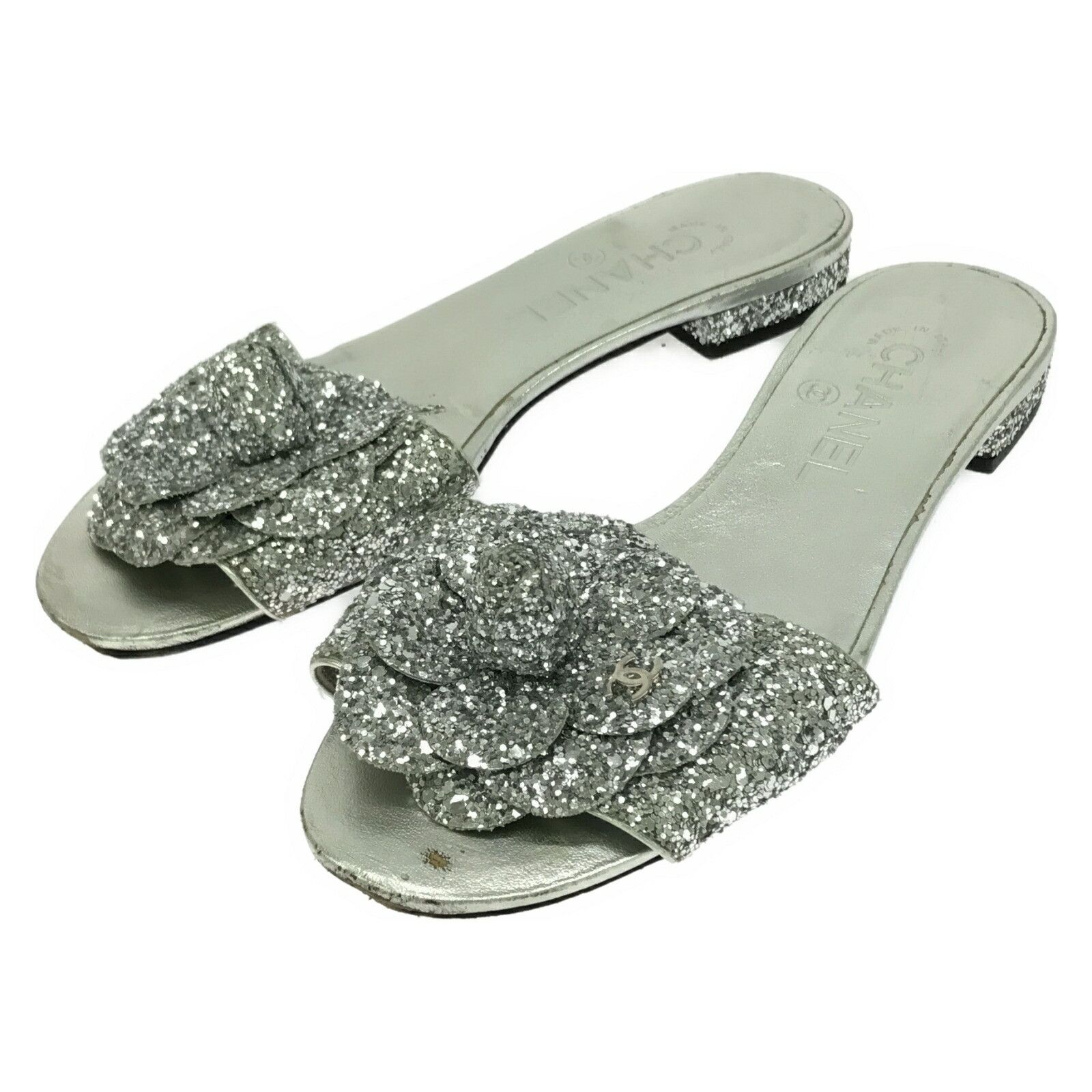 Chanel Chanel Sandals Mule Sandals Others Shoes in Silver, Women's