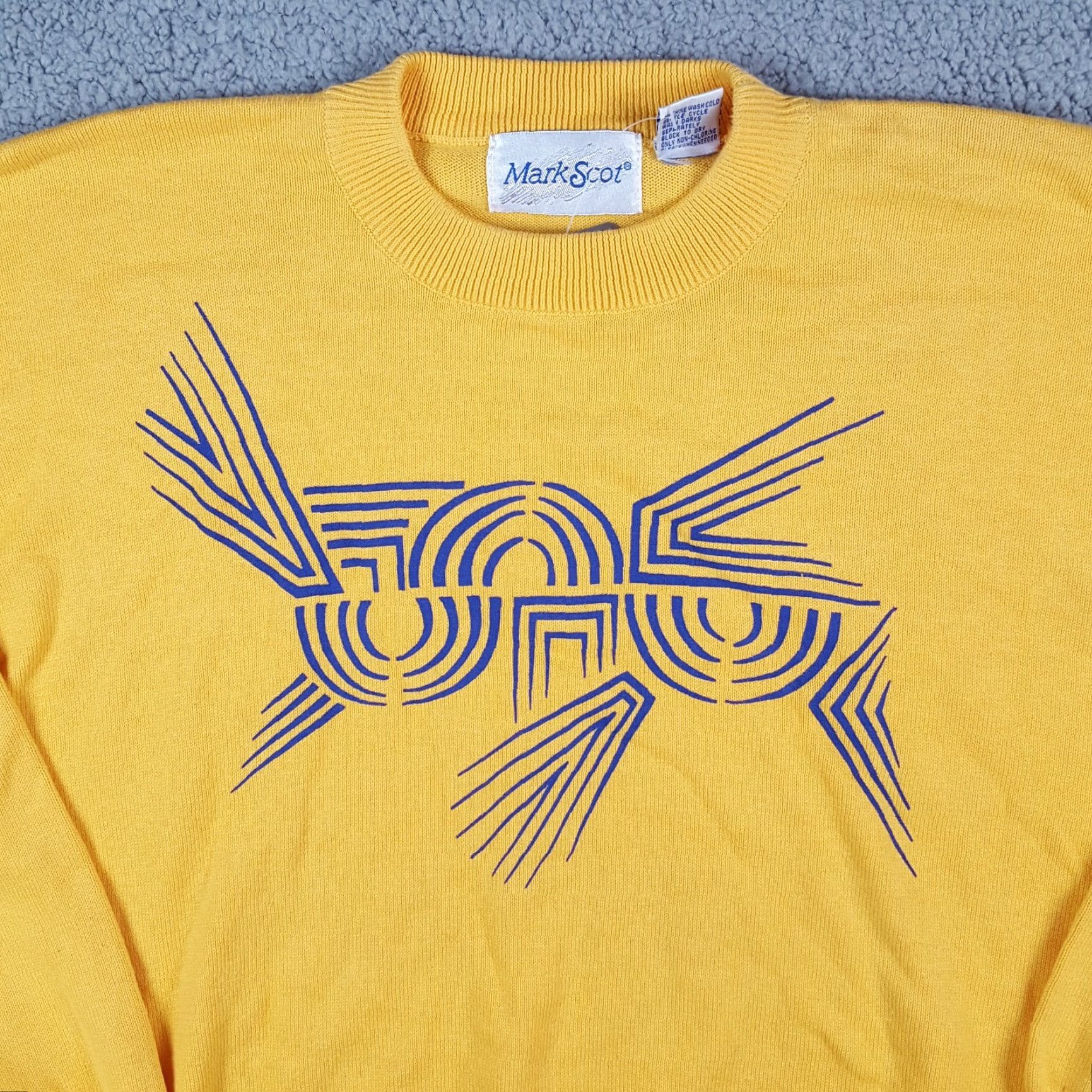 Vintage Vintage Mark Scot Women's Sweater Pullover Long Sleeve Crew Neck Knit Cotton Casual Retro 90s 00s Art Golf Preppy XL Yellow Size XL / US 12-14 / IT 48-50 - 2 Thumbnail