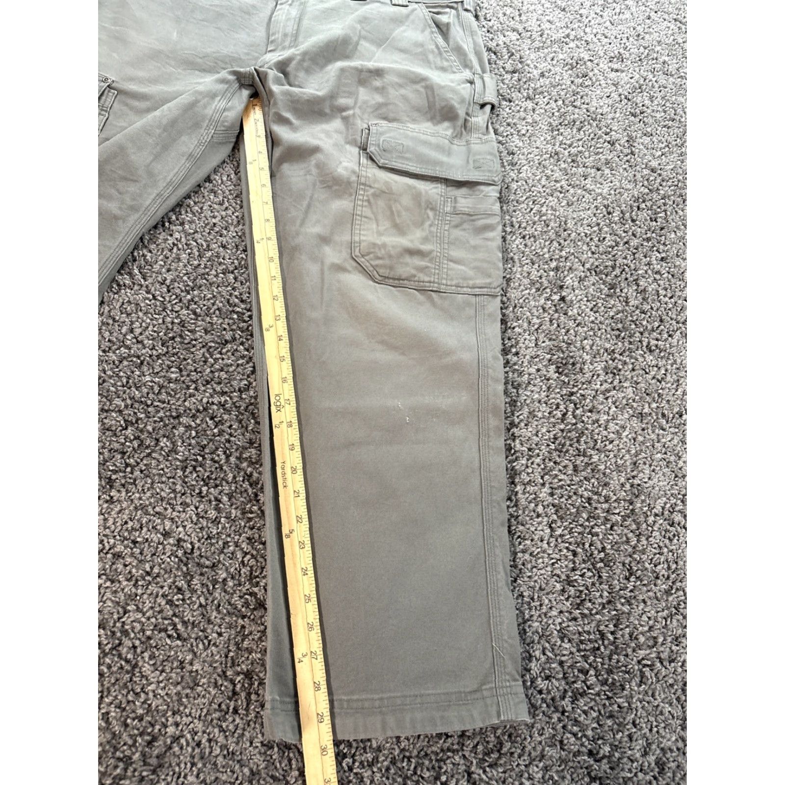 CO Duluth FIRE HOSE CARGO WORK PANTS 40x30 Gray Cotton Spandex Cargo Pockets Straight Leg Mens Size US 40 / EU 56 - 2 Thumbnail