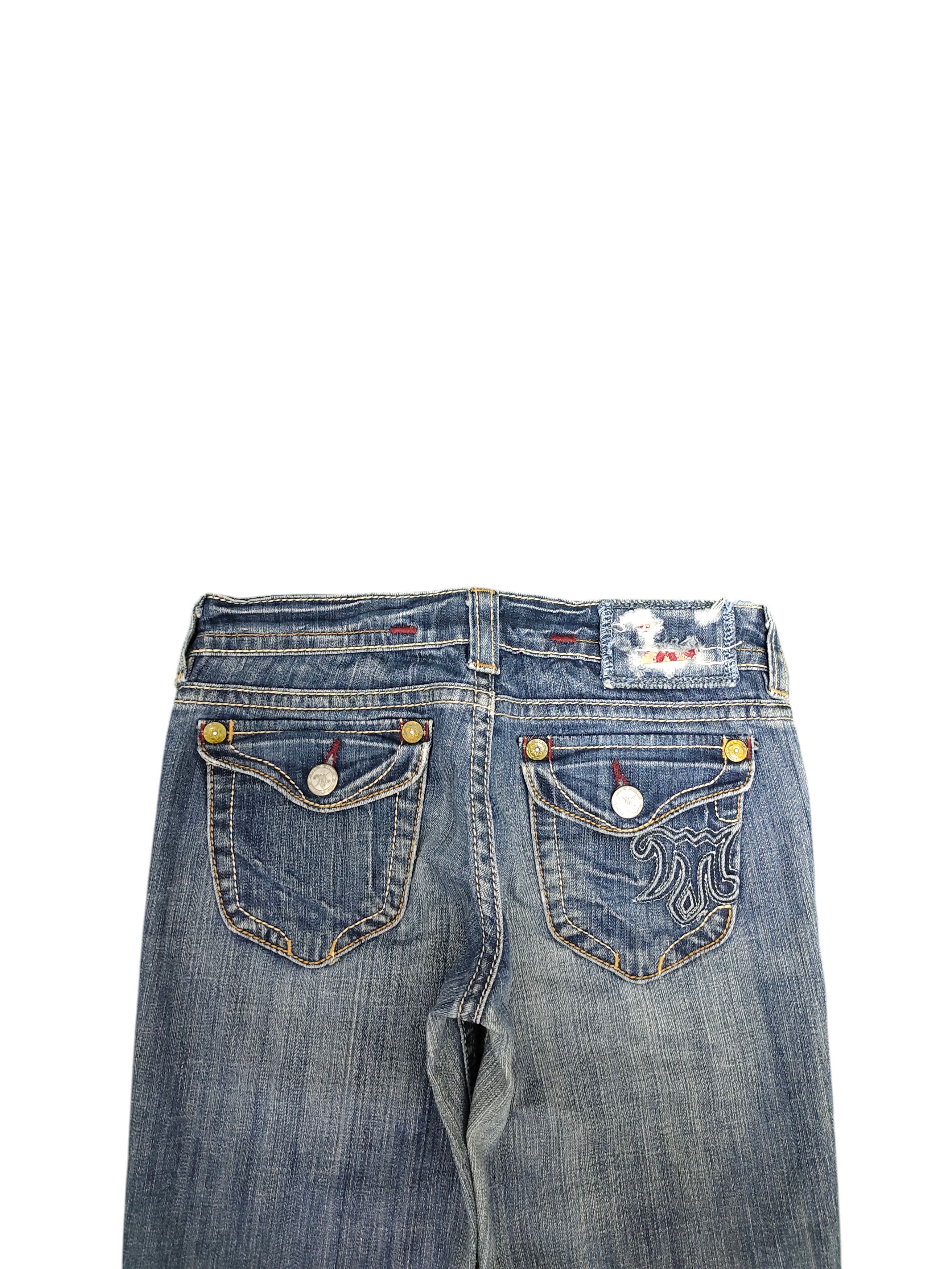 Mek Denim Flare Jeans Mek Denim Embroidered Denim Bootcut Low Rise Size US 27 - 3 Thumbnail