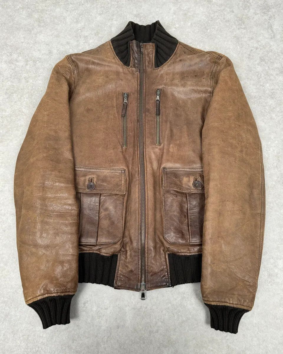 Daniele Alessandrini 2000s Daniele Alessandrini Brown Leather Jacket Size US M / EU 48-50 / 2 - 1 Thumbnail