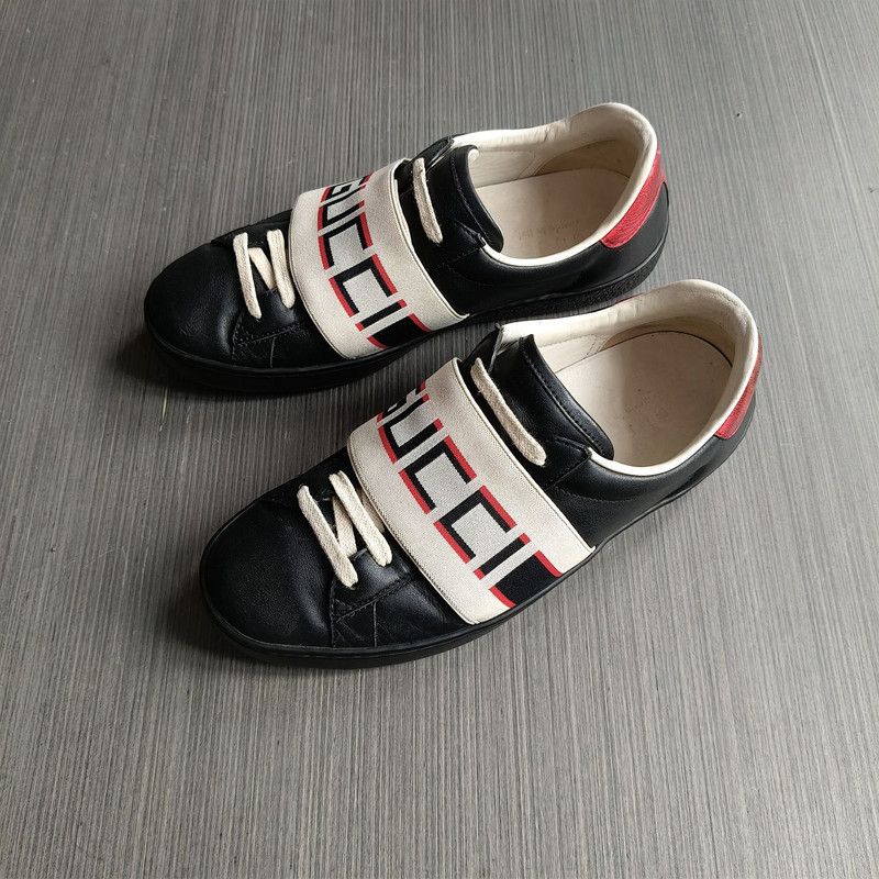 Gucci Ace Leather Stripe Low Sneakers for Men