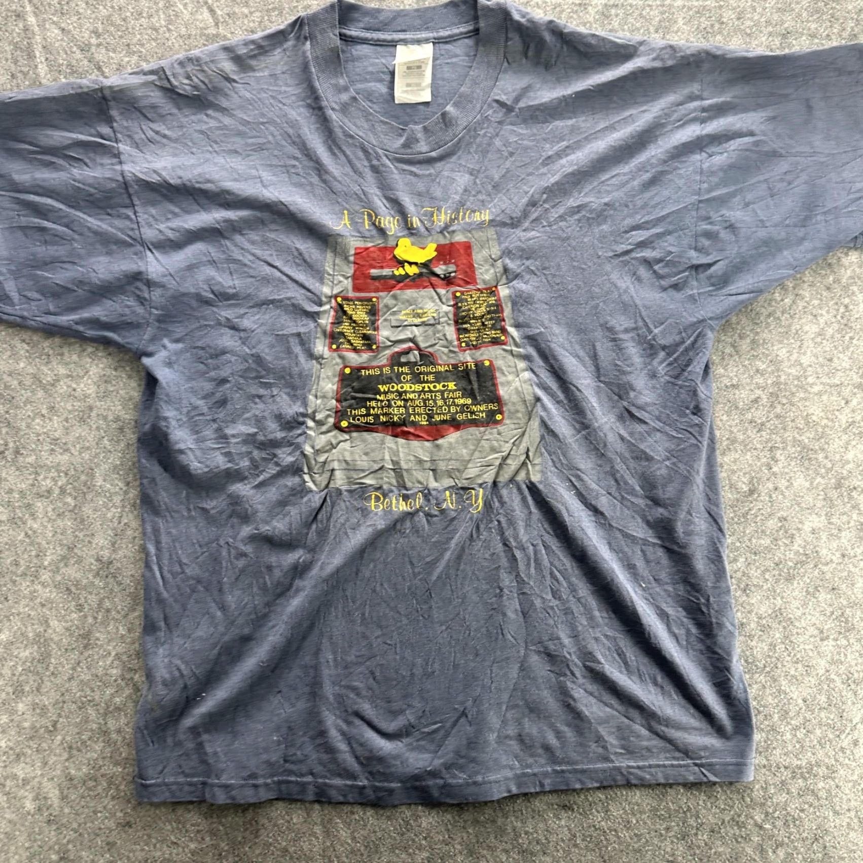 Fruit Of The Loom Vintage Woodstock T-Shirt Men's XL Gray 90s Concert Music Festival Bethel NY Graphic Print Size US XL / EU 56 / 4 - 3 Thumbnail