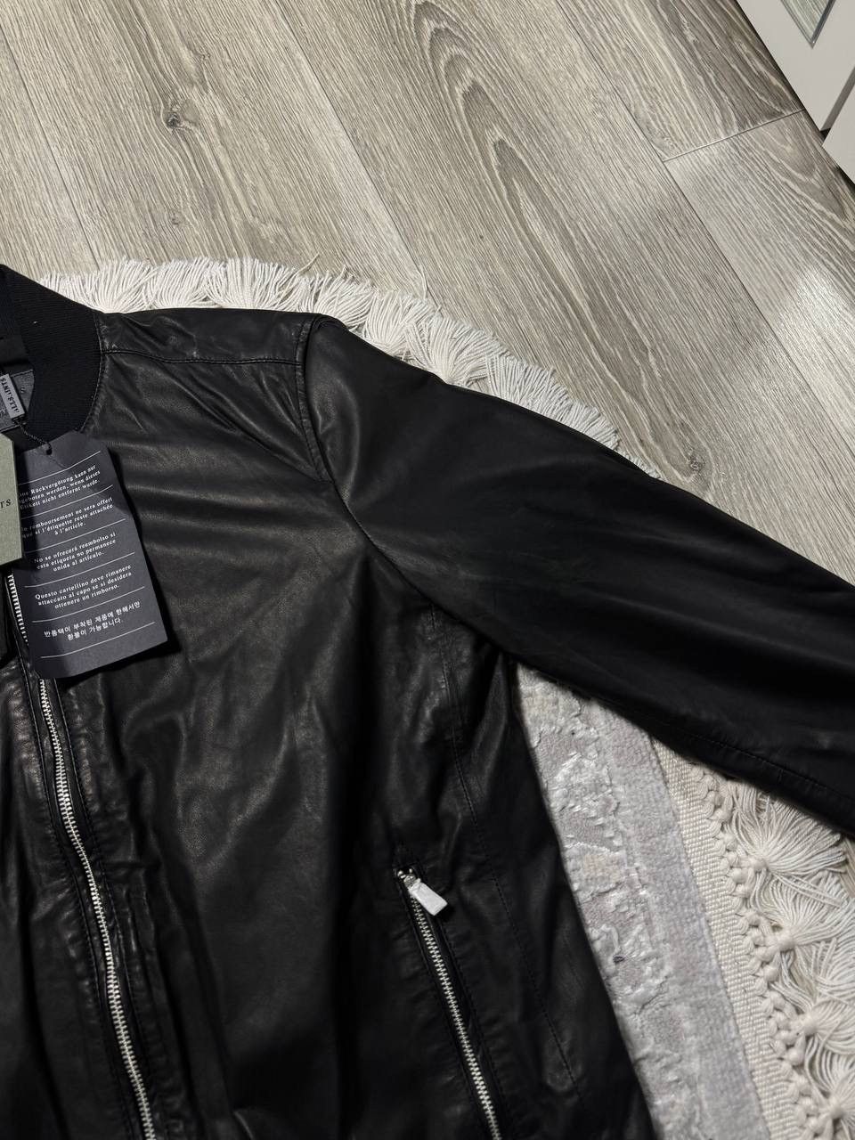 Allsaints ALLSAINTS Men’s Black Leather Bomber Jacket Sheep Leather Size US M / EU 48-50 / 2 - 9 Thumbnail