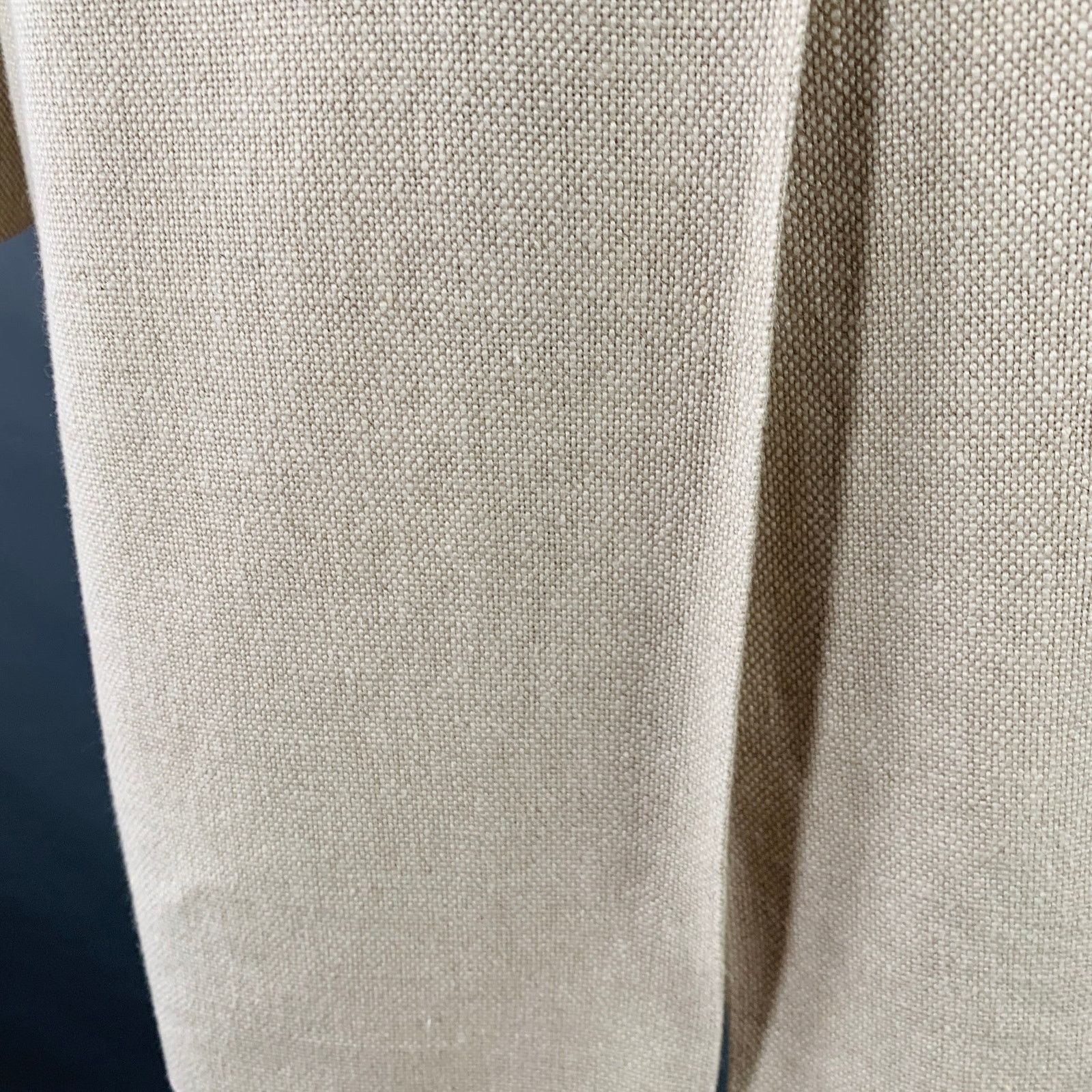 Suitsupply Beige Stone Woven Linen Double Breasted Peak Lapel Coat Size US XL / EU 56 / 4 - 5 Thumbnail
