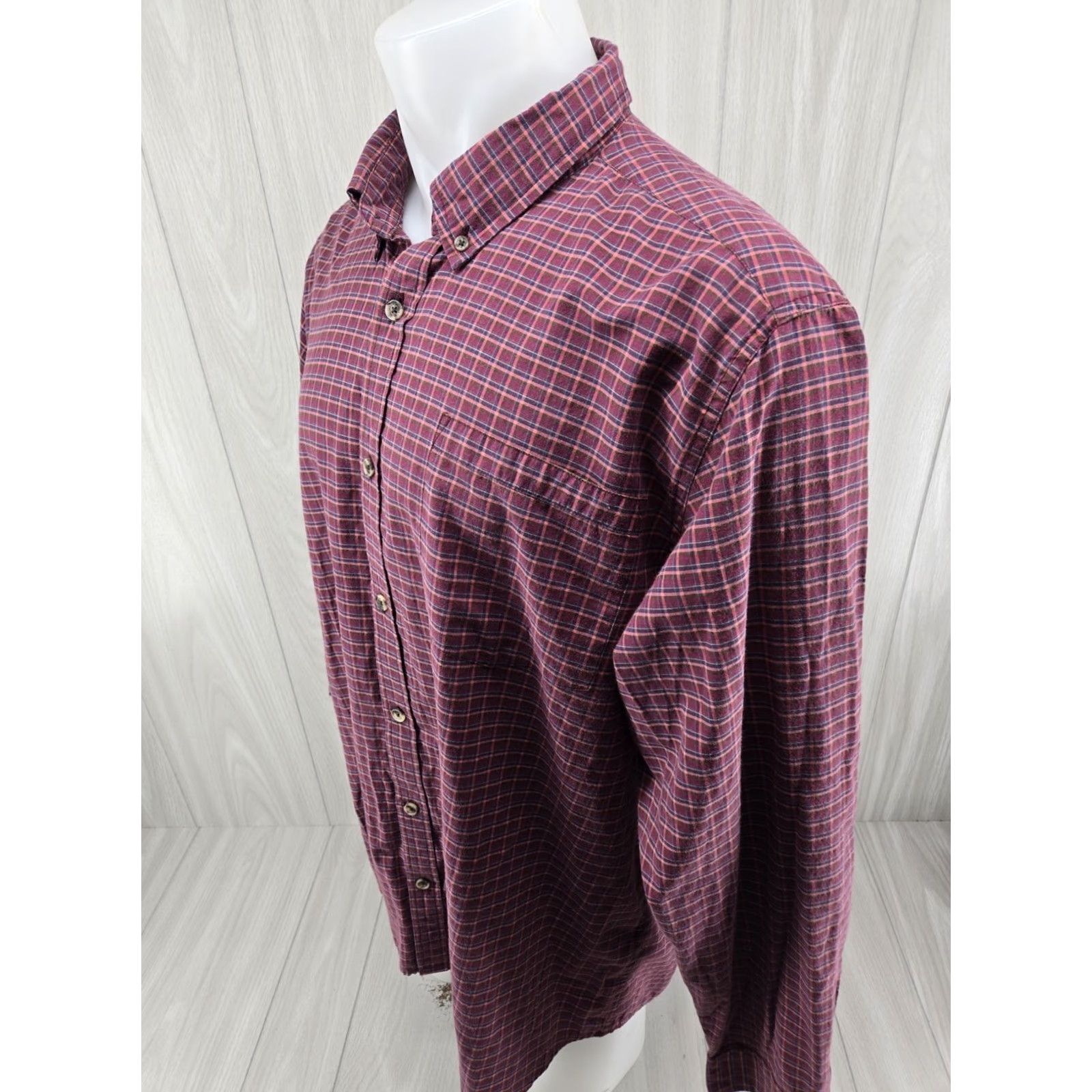 Mountain Khakis VINTAGE Mountain Khakis Long Sleeve Button Down Shirt Mens 2XL Maroon Plaid Check Flannel Button-Up Size US XXL / EU 58 / 5 - 4 Thumbnail