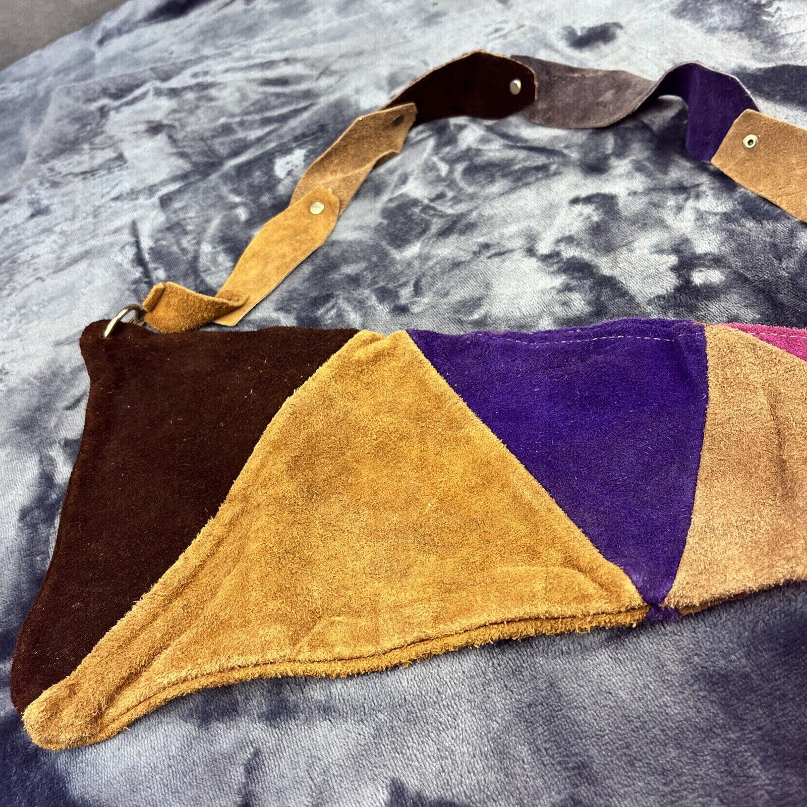 Handmade Patchwork Leather Sling Bag Handmade Canteen Holder Artsy Size ONE SIZE - 2 Thumbnail