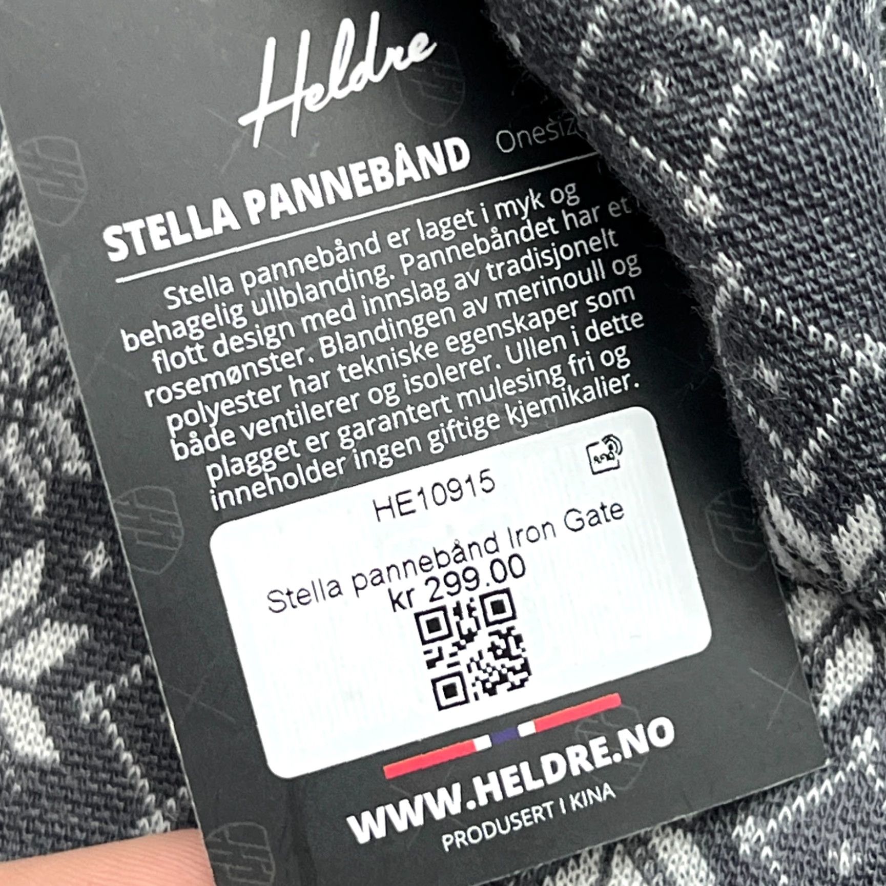 Vintage Heldre Headband One Size Merino Wool Blend Gray White Fair Isle Lined Norway Unisex Adults Headband Size ONE SIZE - 8 Thumbnail