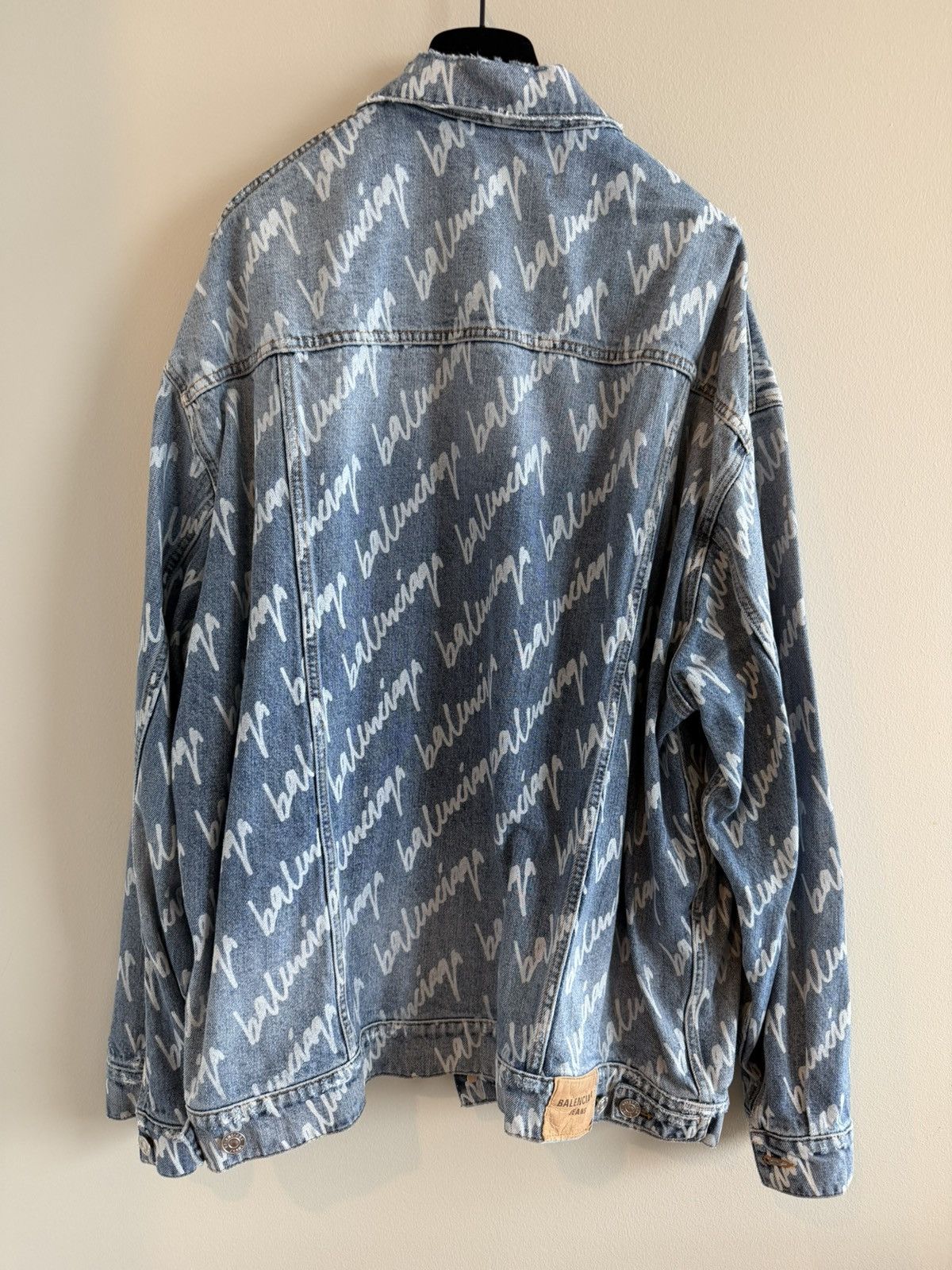 Balenciaga Balenciaga All Over Logo Denim Jacket Size US M / EU 48-50 / 2 - 2 Thumbnail