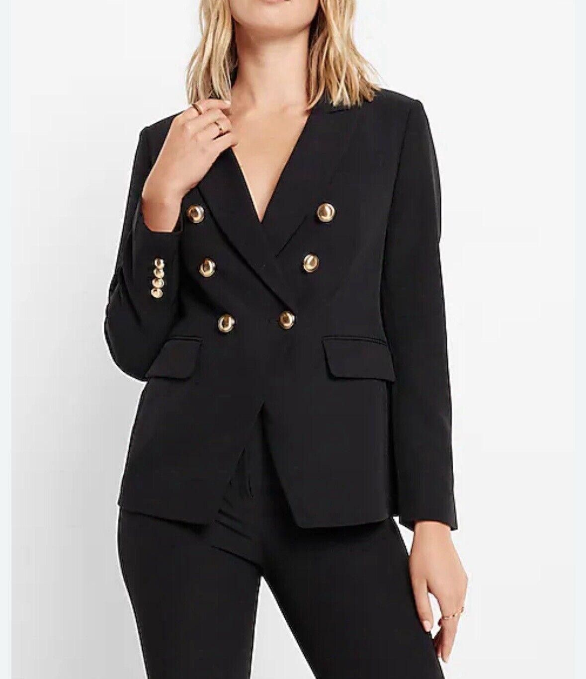 Express EXPRESS SOFT SLEEK casual jacket NOVELTY BUTTON BLAZER SZ 6 Size M / US 6-8 / IT 42-44 - 12 Thumbnail