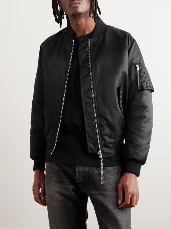 Celine Logo-Print Chain-Embellished Shell Bomber Jacket Size US M / EU 48-50 / 2 - 4 Thumbnail