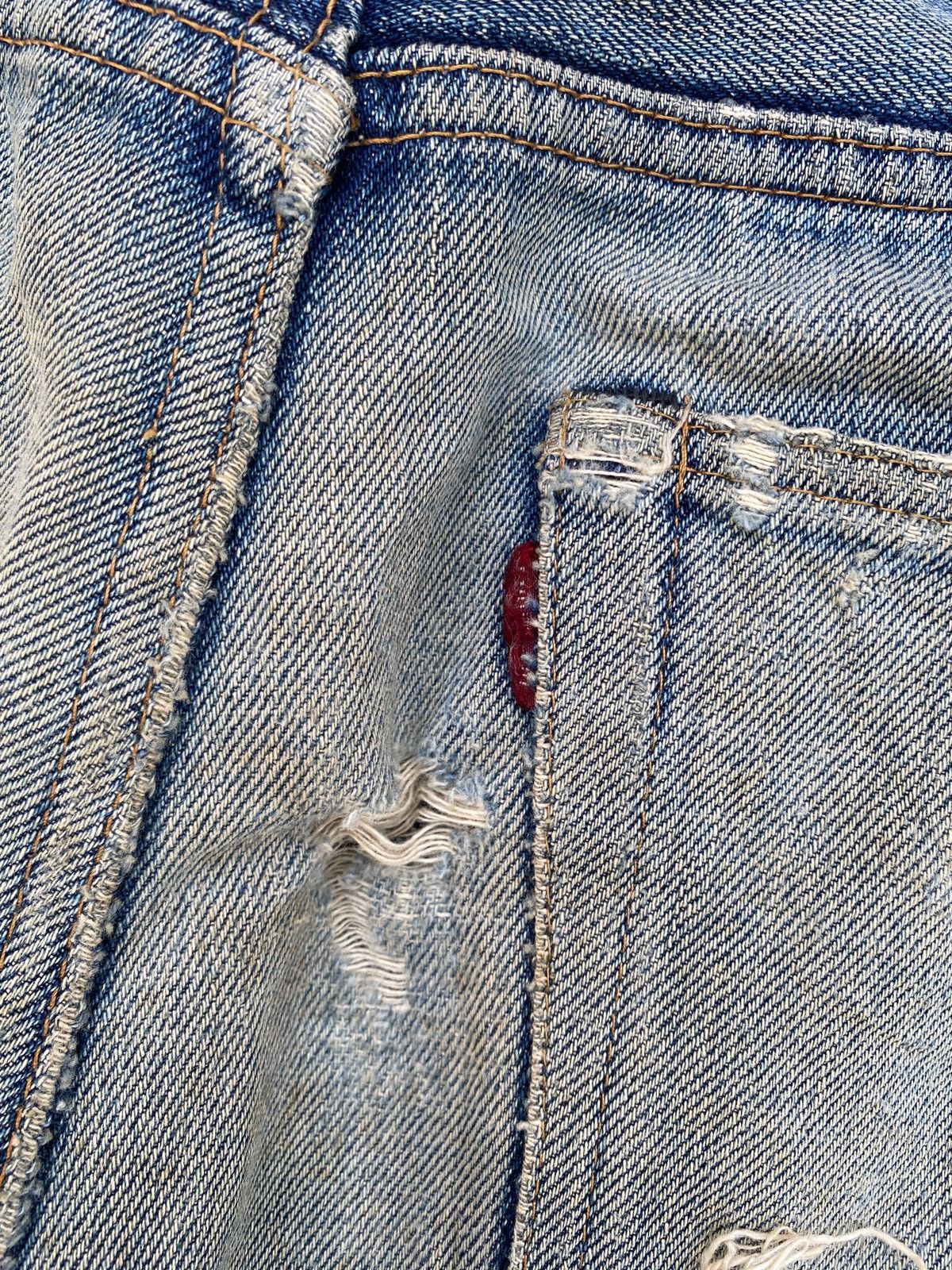 Denime Denime Japan Thrashed Distressed Selvedge Denim Size US 30 / EU 46 - 21 Thumbnail