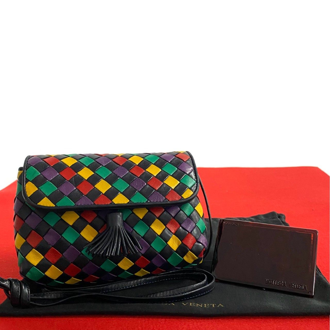 Bottega Veneta Bottega Veneta Intrecciato Leather Mini Shoulder Bag Leather Shoulder Bag in Black, Women's