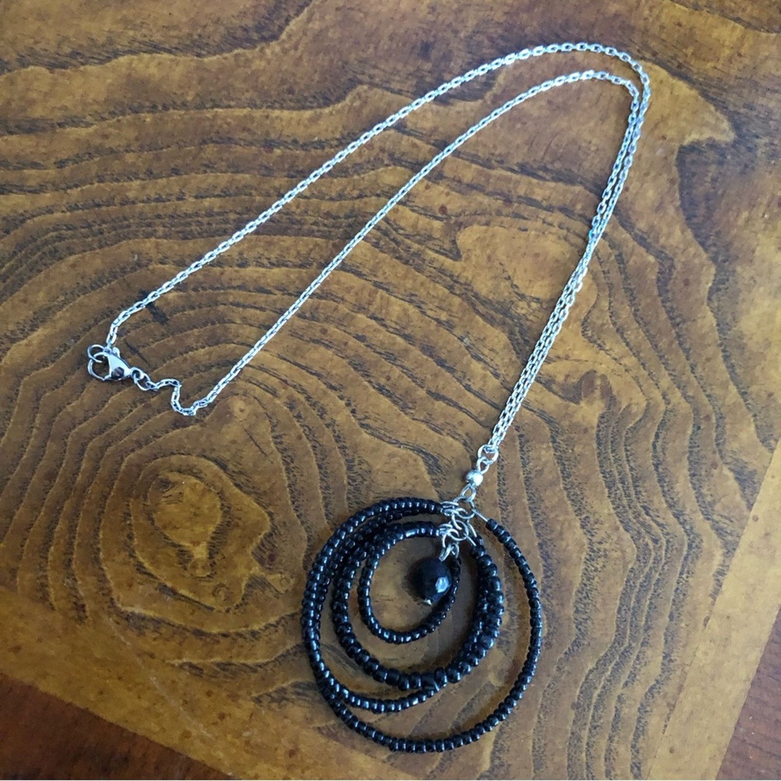 Handmade Hand crafted seed bead spiral globe necklace Size ONE SIZE - 6 Thumbnail