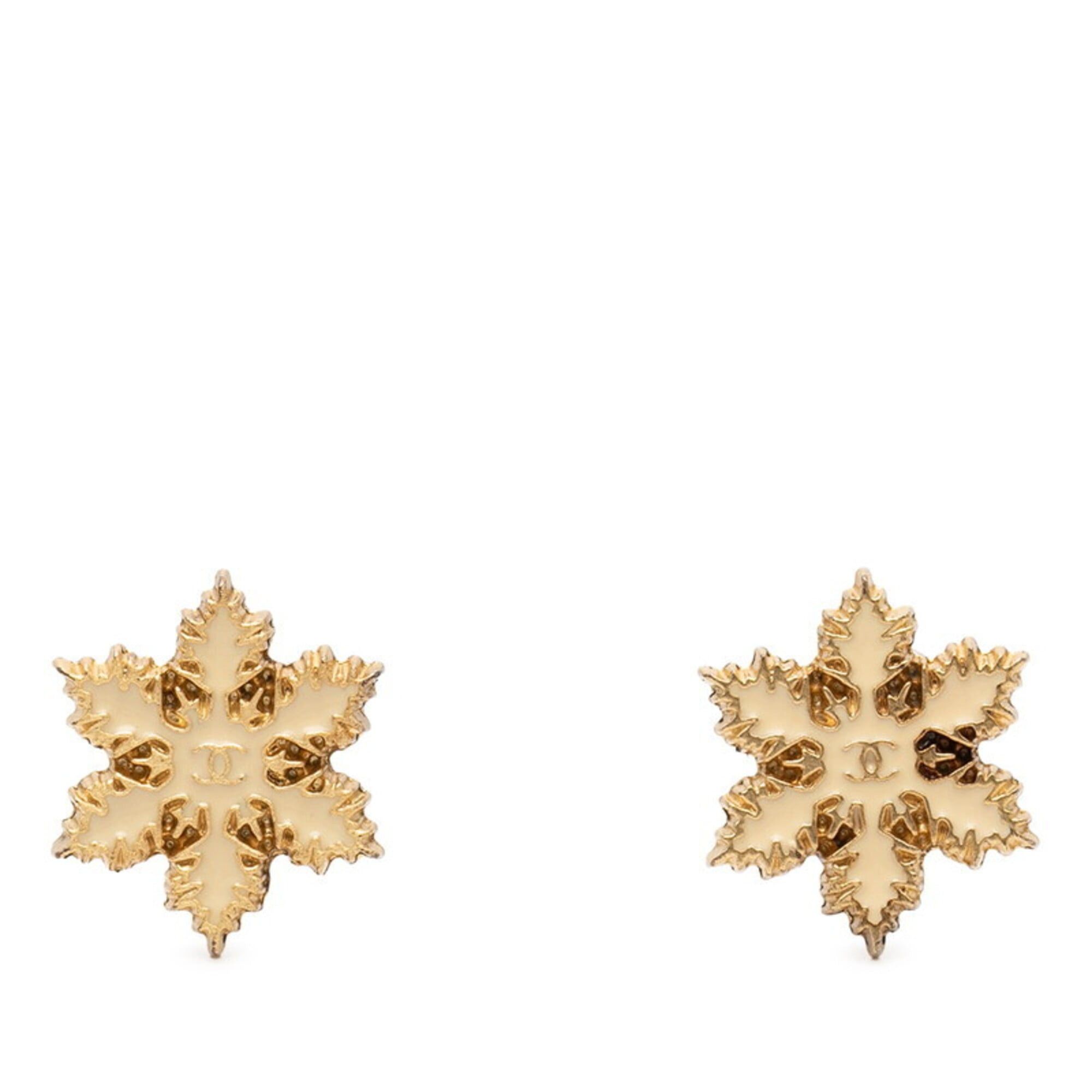 Chanel Chanel Coco Mark Crystal Motif Earrings, Gold Plated, Women's CHANEL Size ONE SIZE - 1 Thumbnail