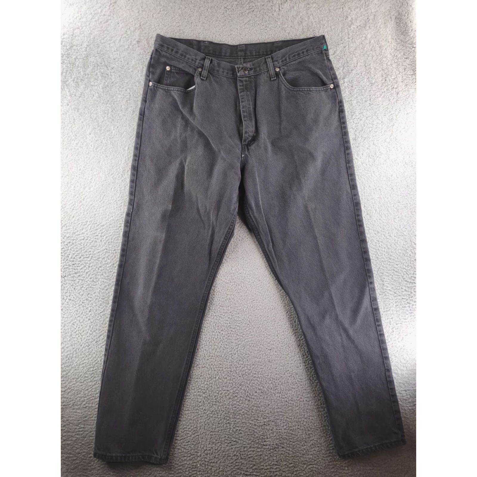 Wrangler VINTAGE Wrangler Jeans Mens 36x33 Black Distressed Faded Work Jeans Straight 36 Mens Black Distressed Work Jeans Size US 36 / EU 52 - 2 Thumbnail